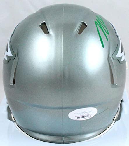 Michael Vick Autographed Eagles Flash Speed Mini Helmet- JSA W Auth Green - Image 2