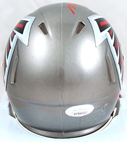 Michael Vick Autographed Falcons Flash Speed Mini Helmet- JSA W Auth Red - Image 2
