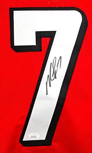 Michael Vick Autographed Red Pro Style Jersey - JSA W Auth 7 - Image 3