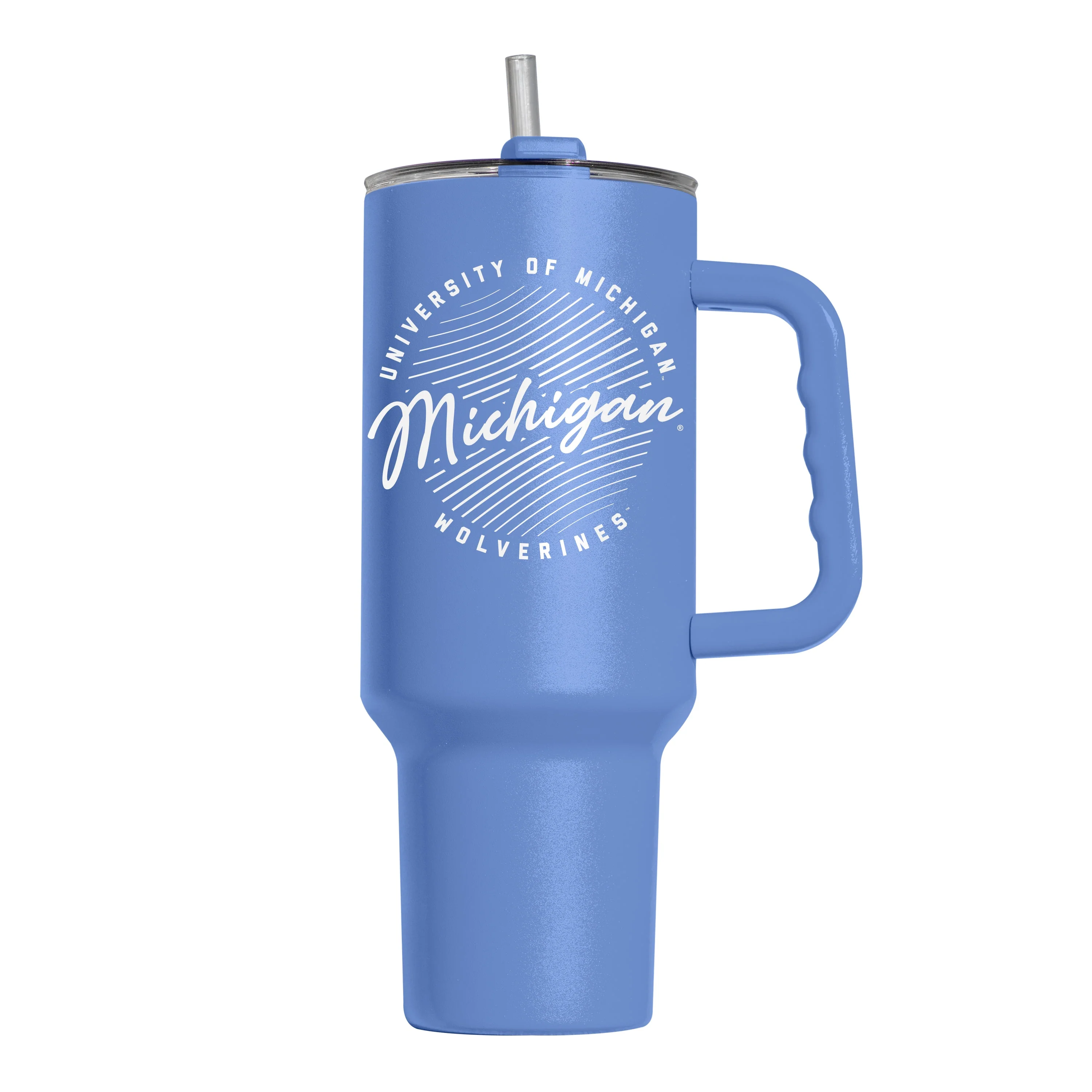 Michigan 40oz Retro Script Arctic Powder Coat Tumbler