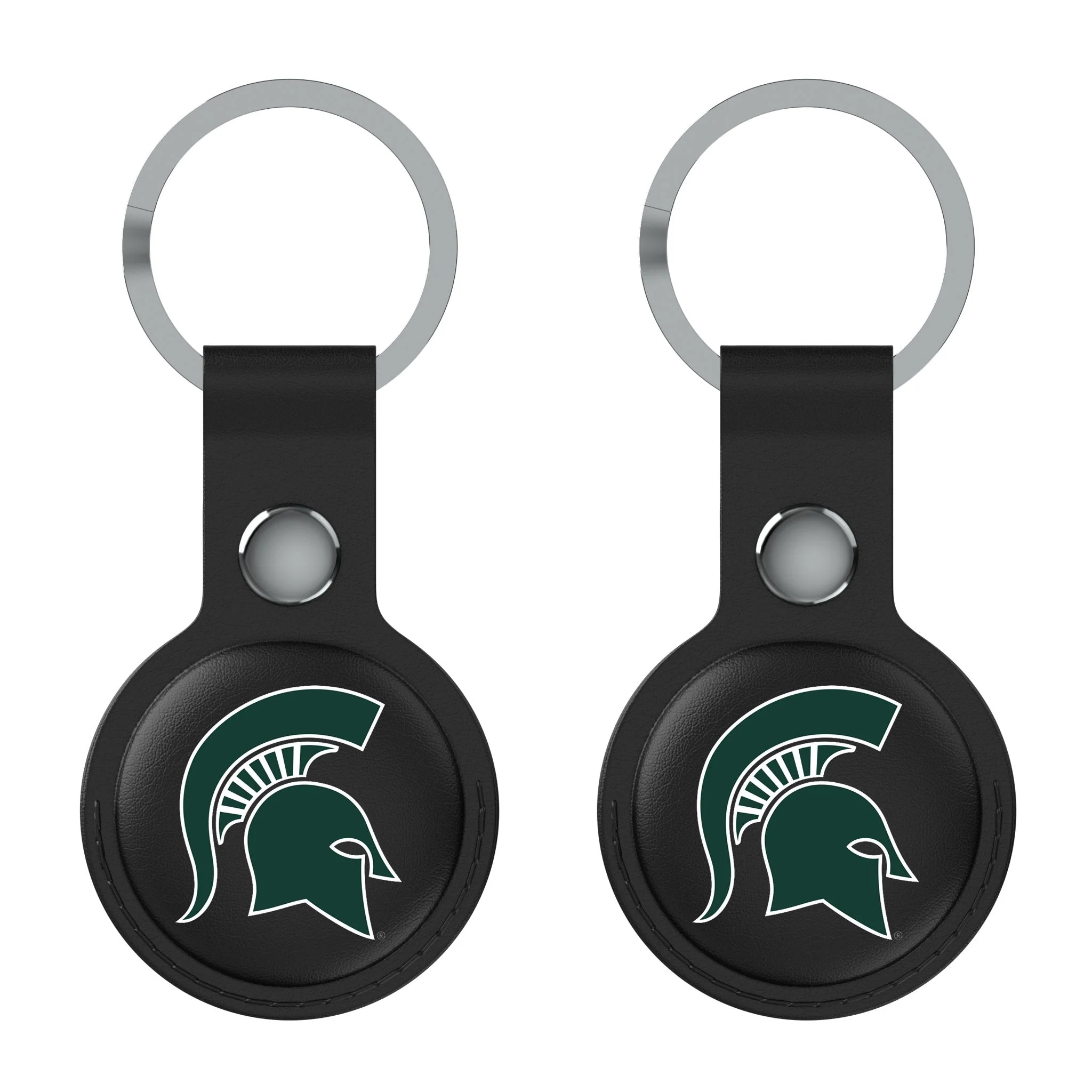 Michigan State University Spartans Insignia Black Airtag Holder 2-Pack - Image 2