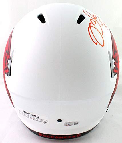 Mike Alstott Autographed Buccaneers Lunar Speed F/S Helmet SBC- Beckett W Red - Image 3
