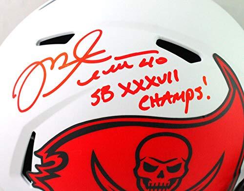 Mike Alstott Autographed Buccaneers Lunar Speed F/S Helmet SBC- Beckett W Red - Image 5