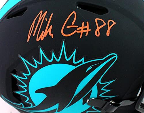 Mike Gesicki Signed Dolphins Authentic Eclipse Speed FS Helmet- Beckett WOrange - Image 5