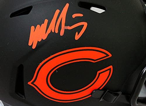Mike Singletary Autographed Chicago Bears Eclipse Speed Mini Helmet- Beckett W Hologram Orange - Image 3