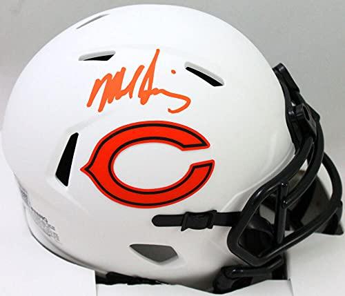 Mike Singletary Autographed Chicago Bears Lunar Speed Mini Helmet- Beckett W Hologram Orange