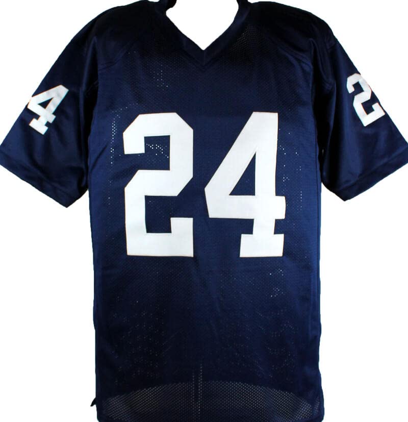 Miles Sanders Autographed Blue College Style Jersey-Beckett W Hologram Black - Image 4