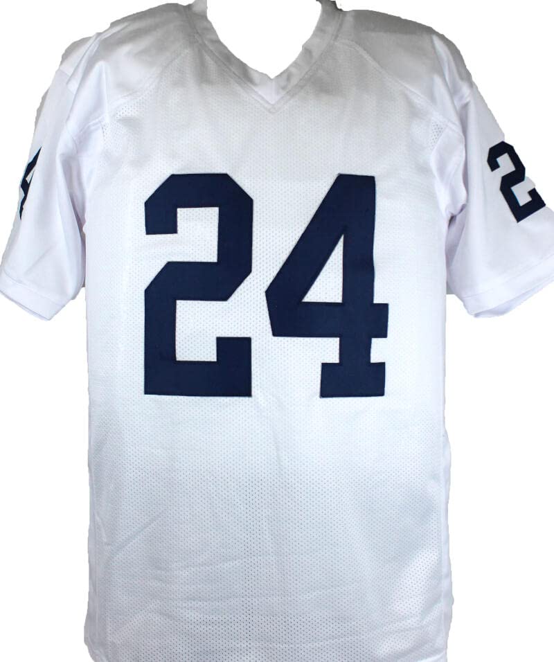 Miles Sanders Autographed White College Style Jersey-Beckett W Hologram Silver - Image 4