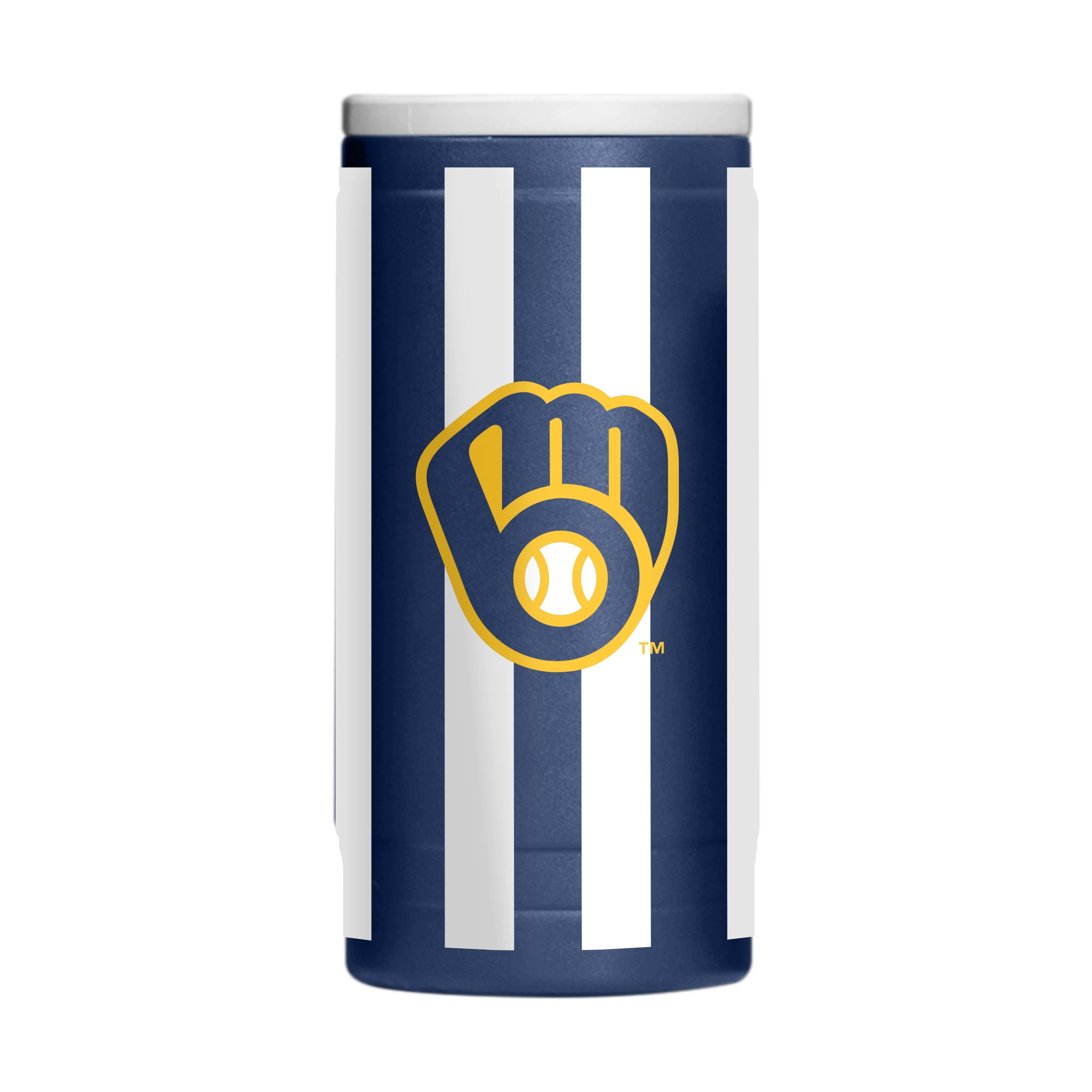 Milwaukee Brewers 12oz Striped Powdercoat SlimCan Coolie - Image 2