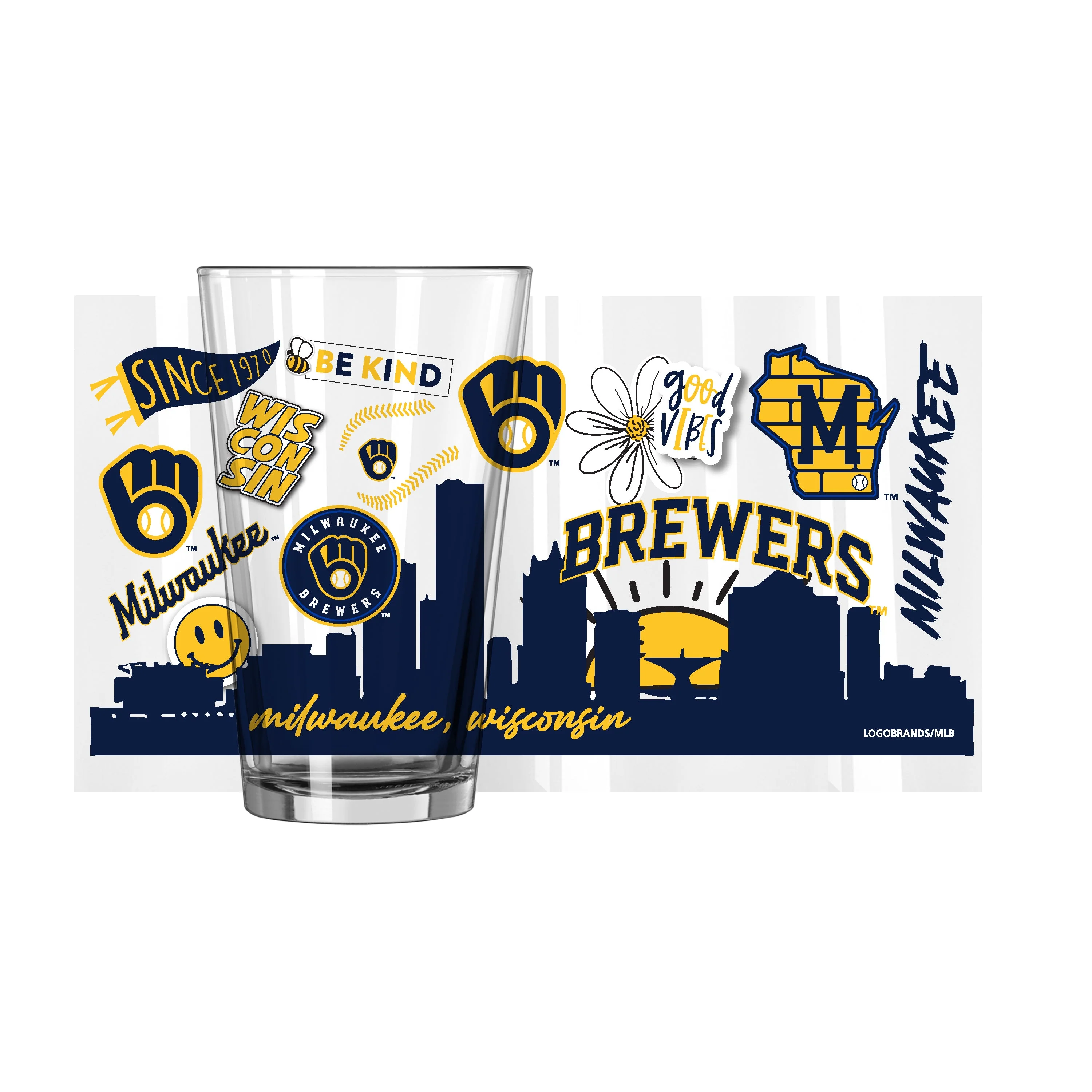 Milwaukee Brewers 16oz Native Pint Glass - Image 2