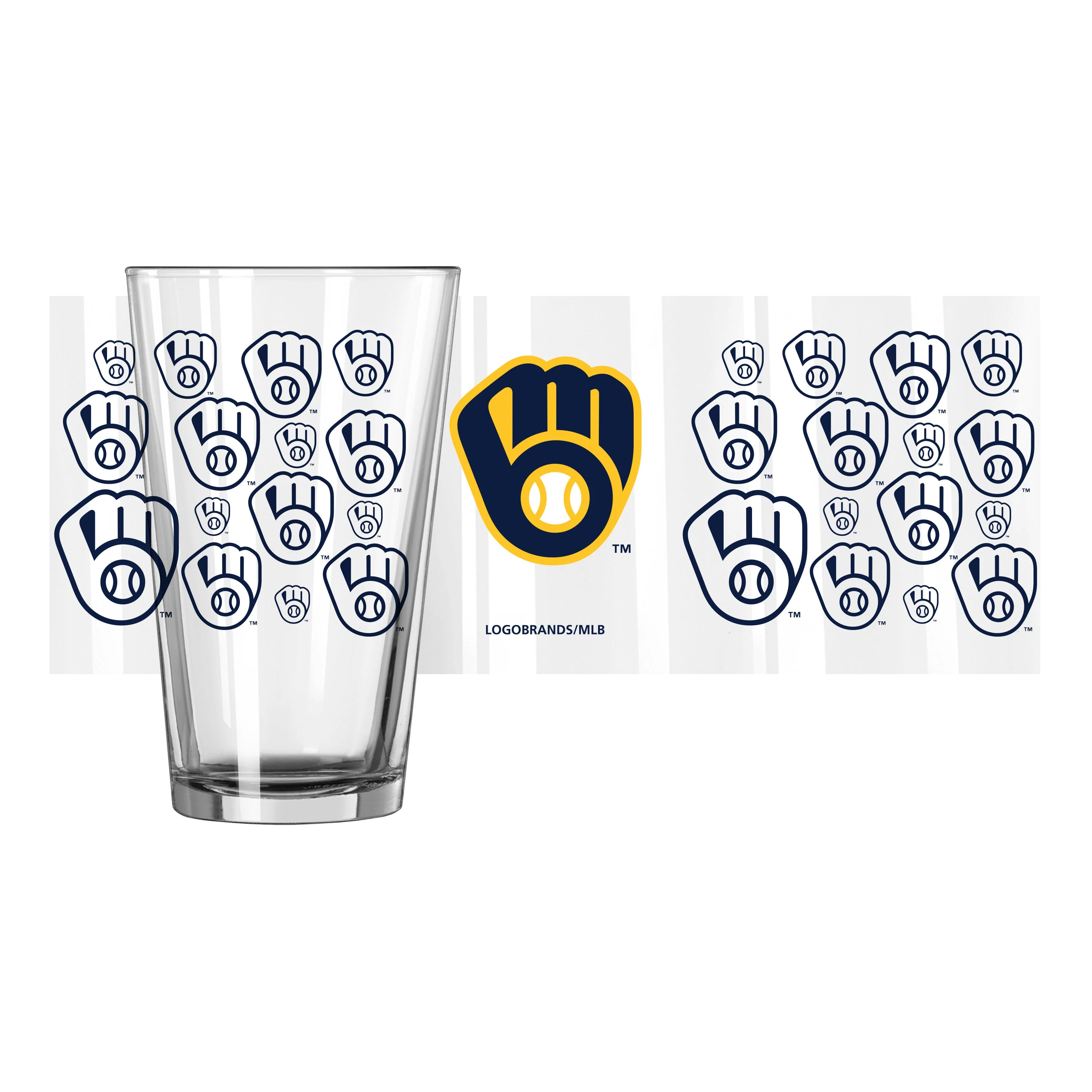 Milwaukee Brewers 16oz Scatter Pint Glass - Image 2