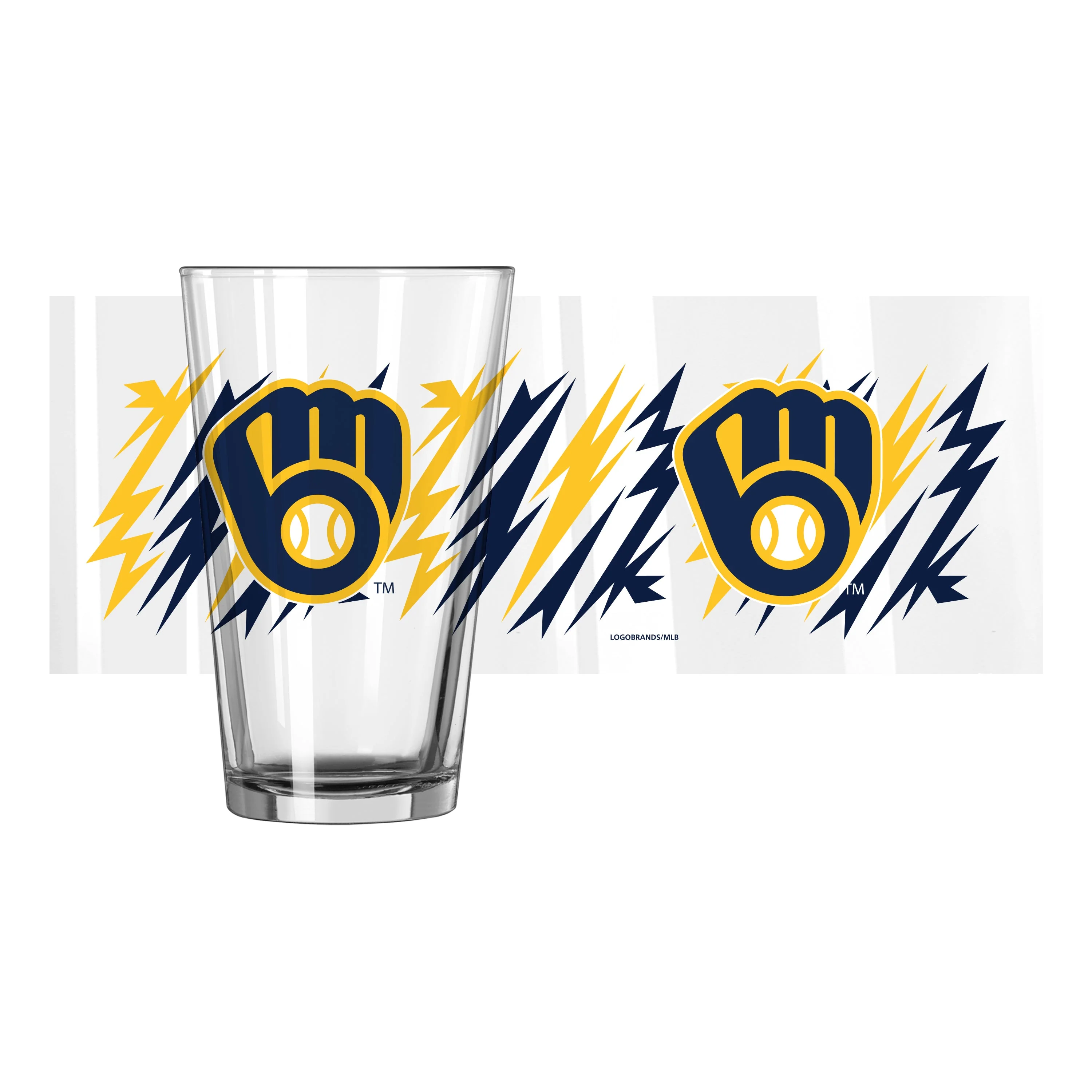 Milwaukee Brewers 16oz Zig Zag Pint Glass - Image 2