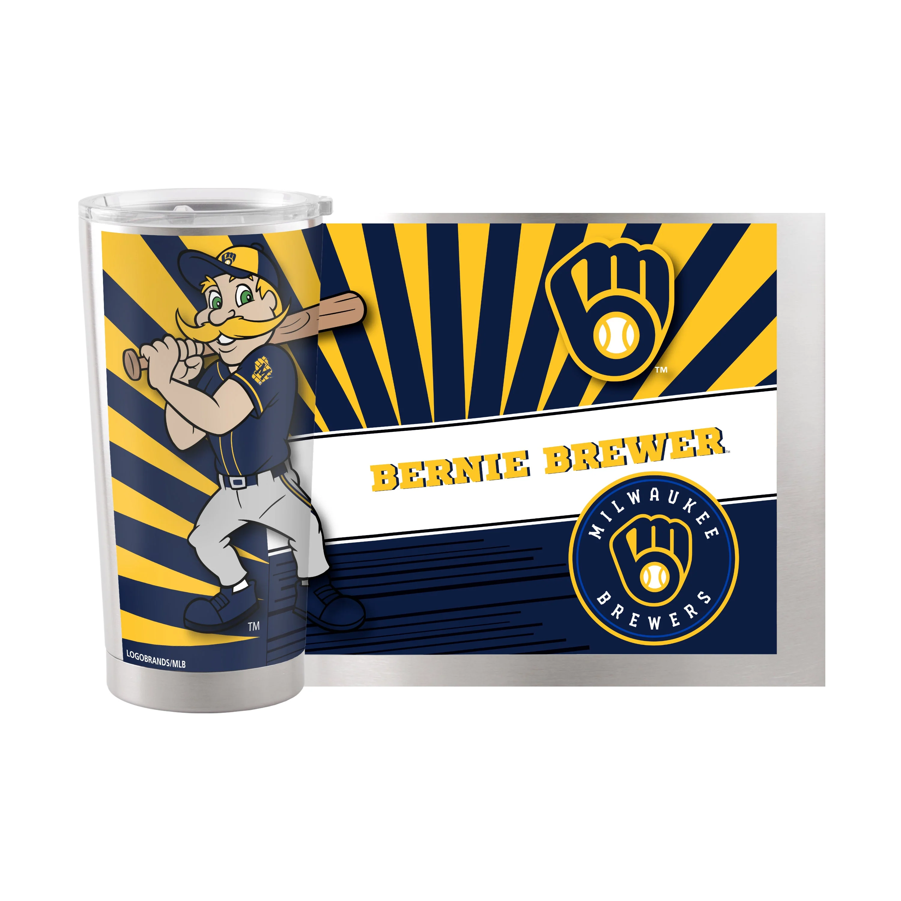 Milwaukee Brewers 20oz Mascot Stainless Steel Tumbler - Image 2