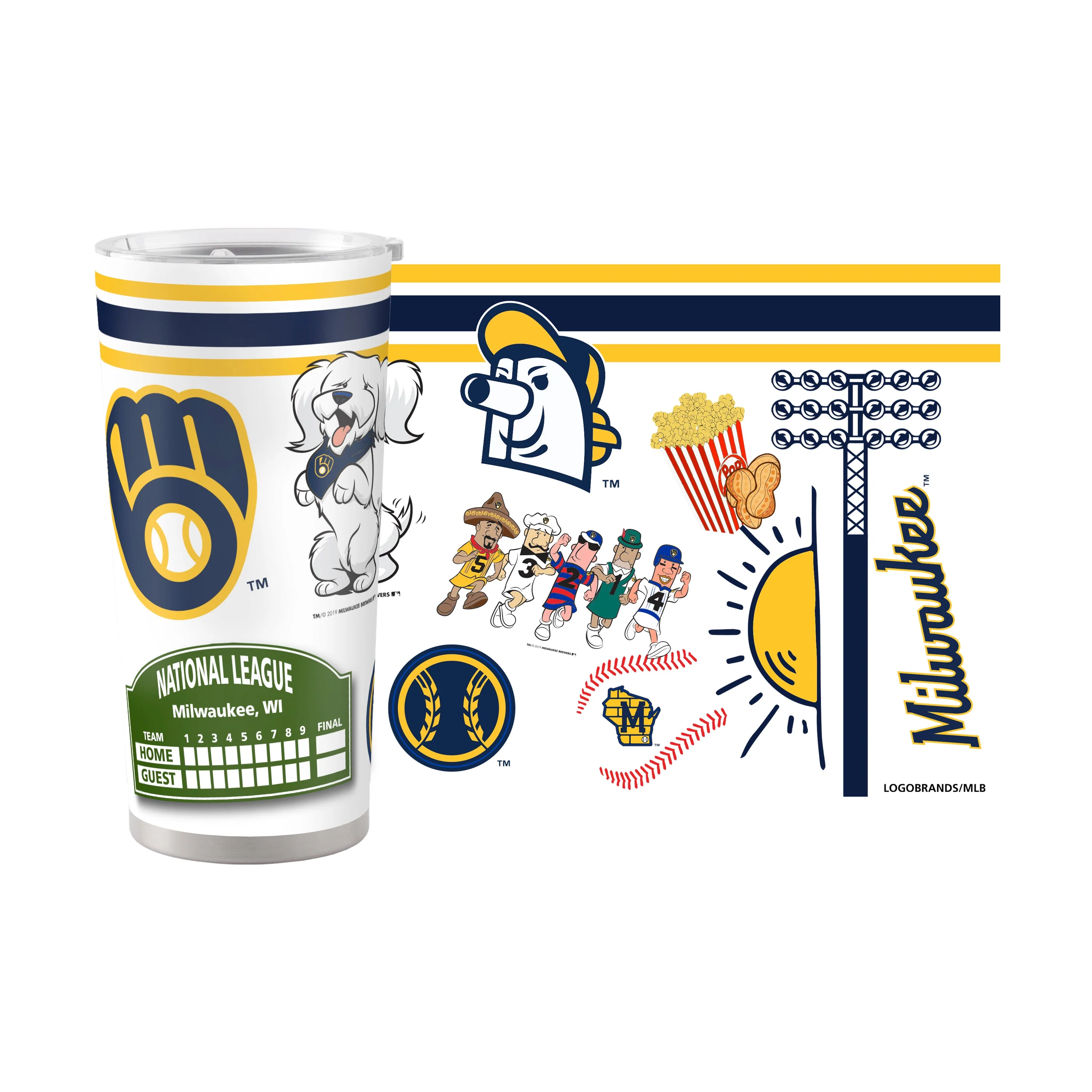 Milwaukee Brewers 20oz Native Stainless Steel Tumbler - Image 2