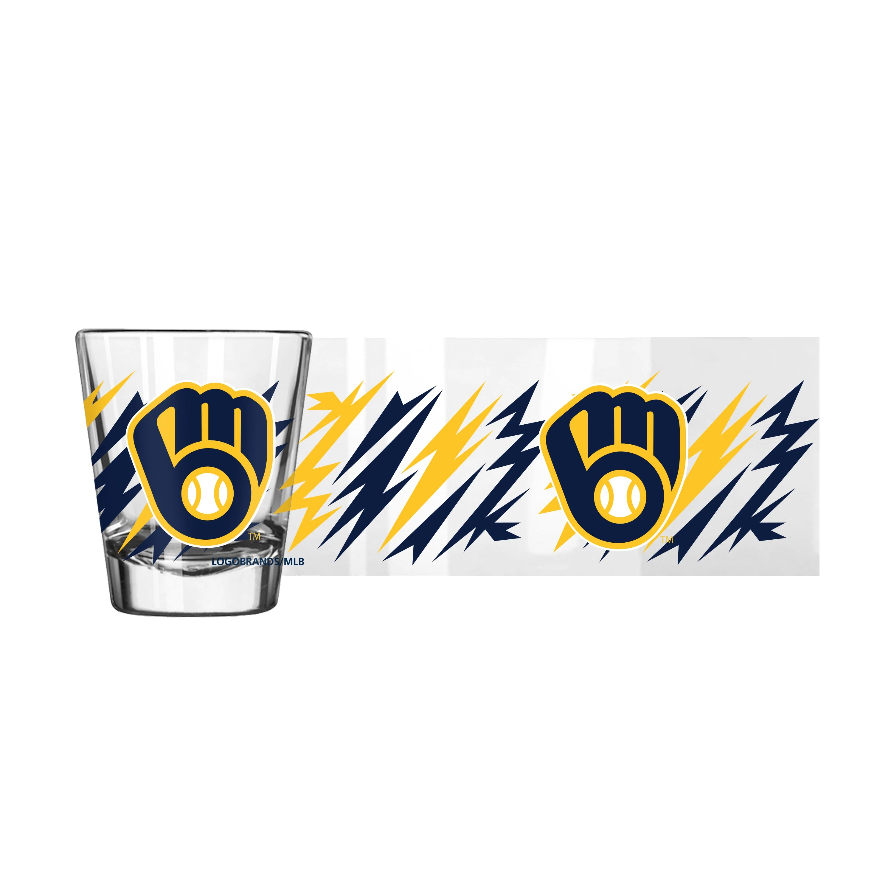 Milwaukee Brewers 2oz Zig Zag Shot Glass - Image 2