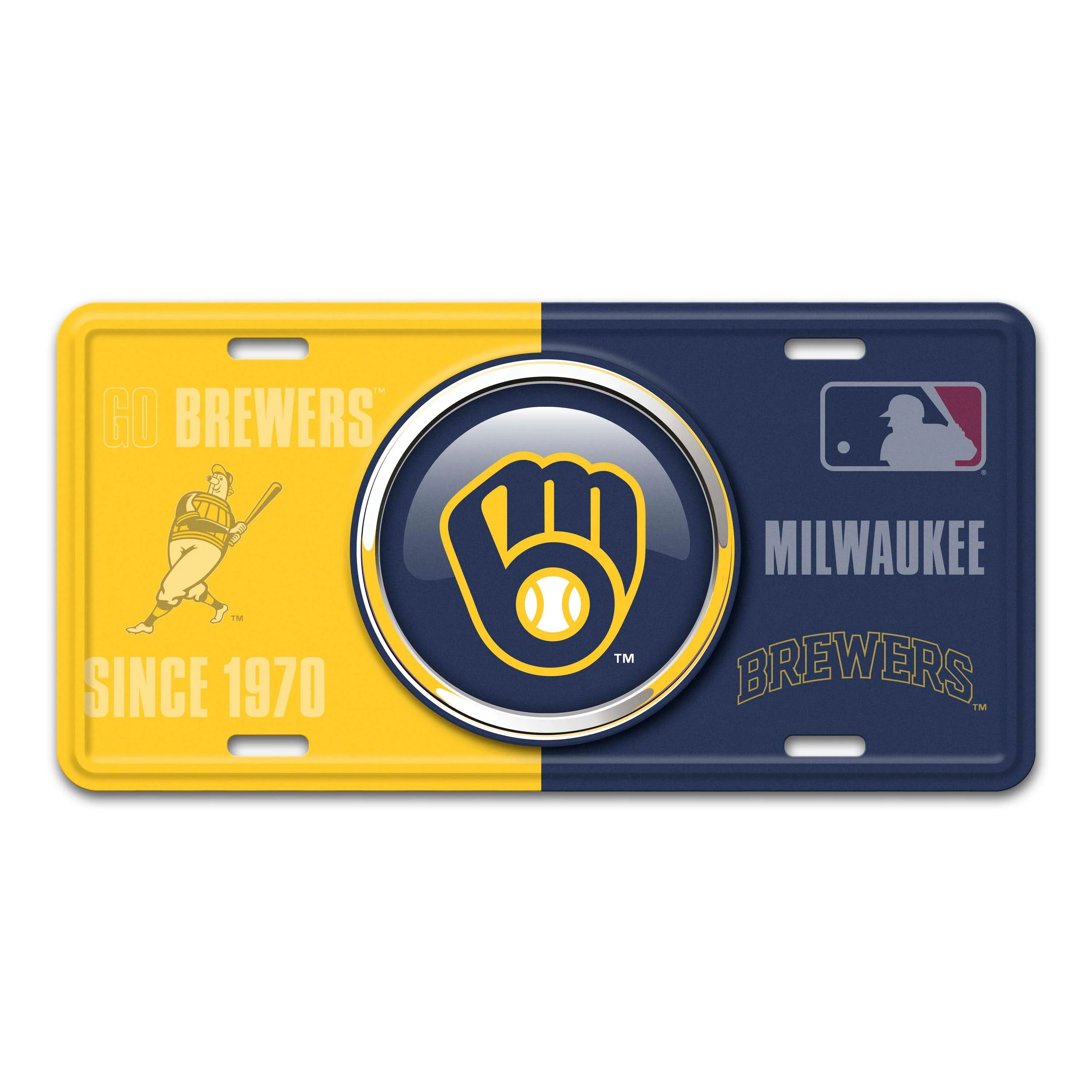 Milwaukee Brewers Embossed Metal License Plate