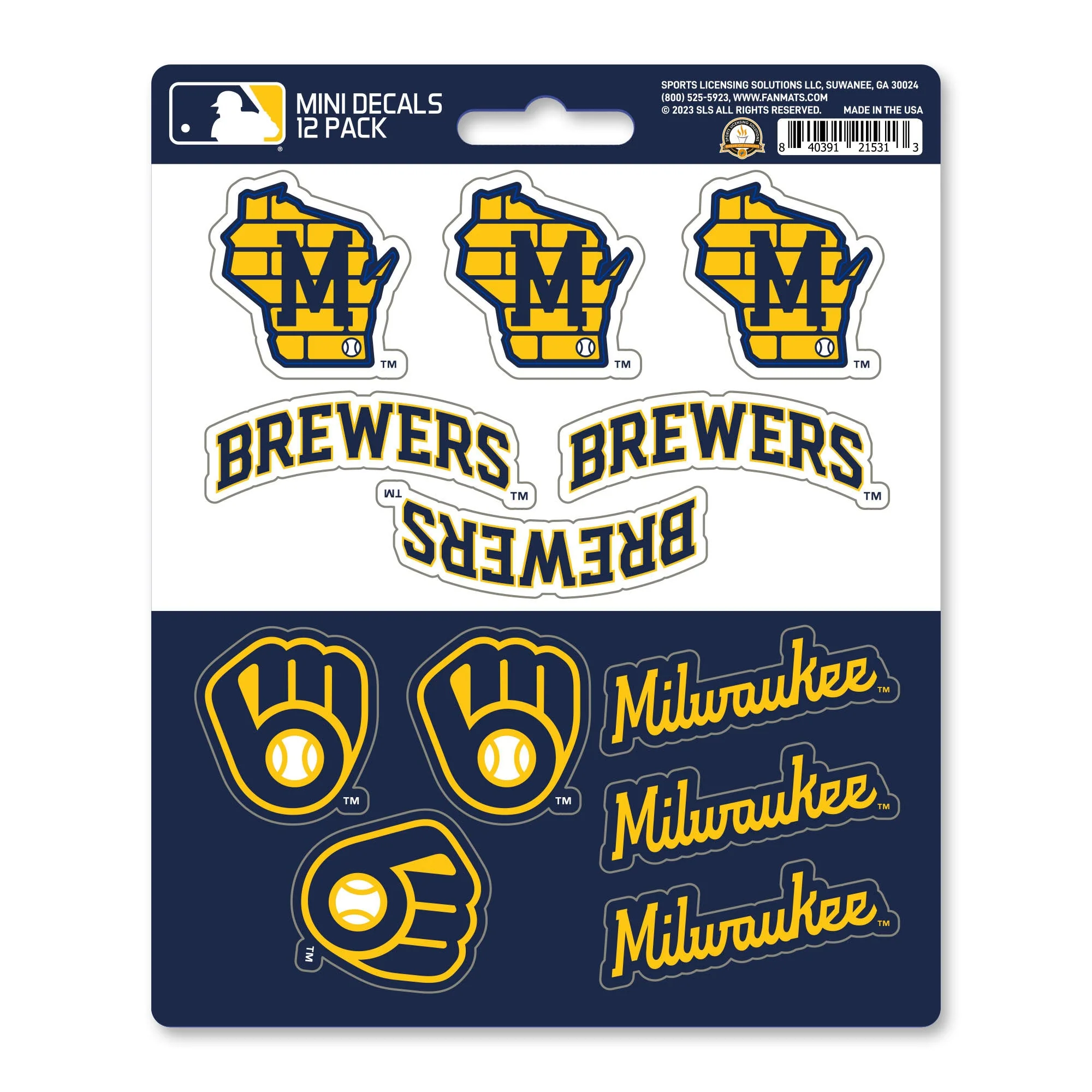 Milwaukee Brewers Mini Decal 12-pk