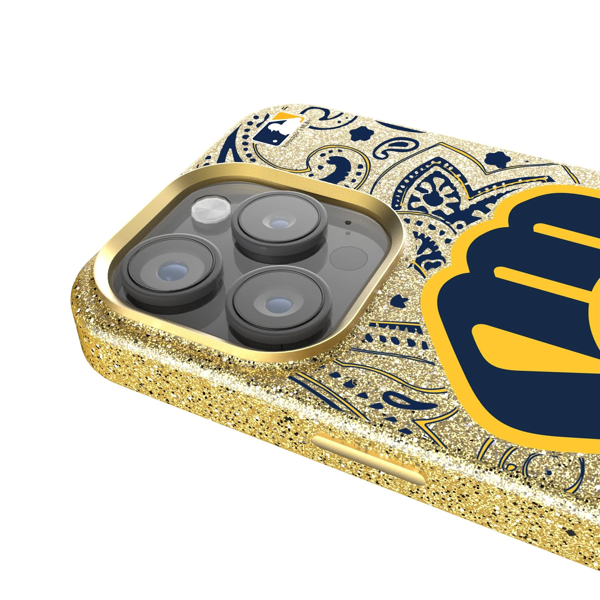 Milwaukee Brewers Paisley Bling Phone Case - Image 4