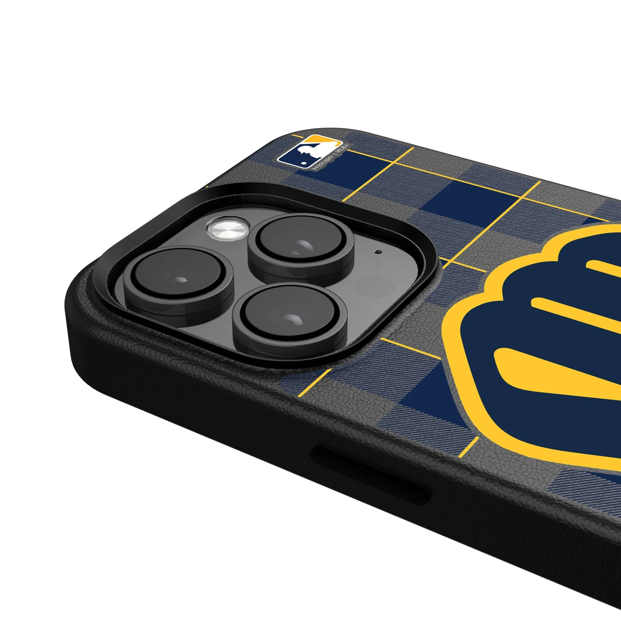 Milwaukee Brewers Plaid MagSafe Compatible Phone Case for Apple iPhone - Image 4