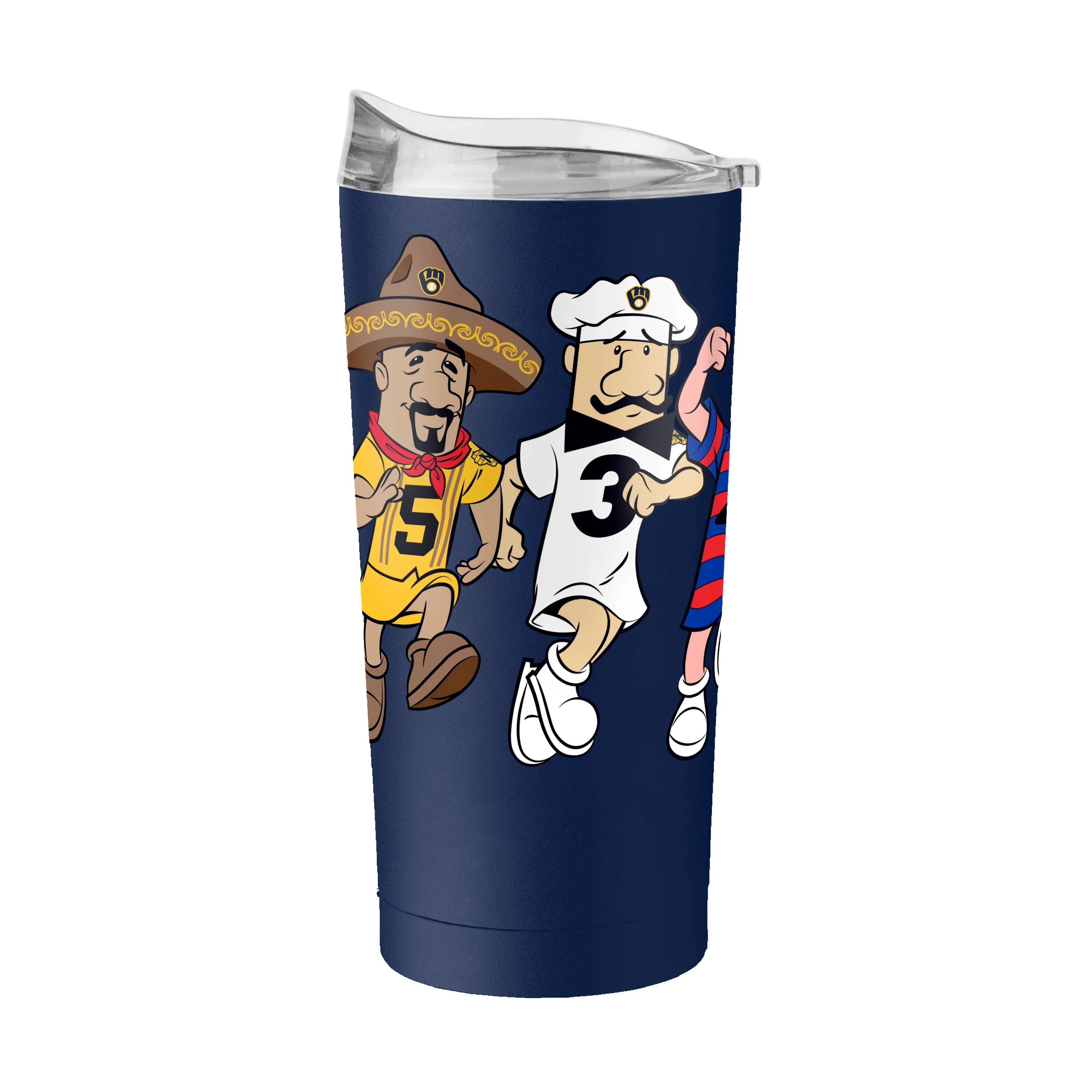 Milwaukee Brewers Racing Sausages 20oz Powder Coat Tumbler