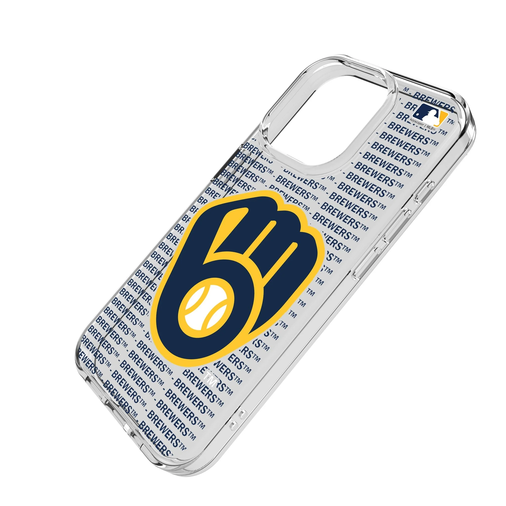 Milwaukee Brewers Text Backdrop Clear Phone Case for Apple iPhone - Image 2