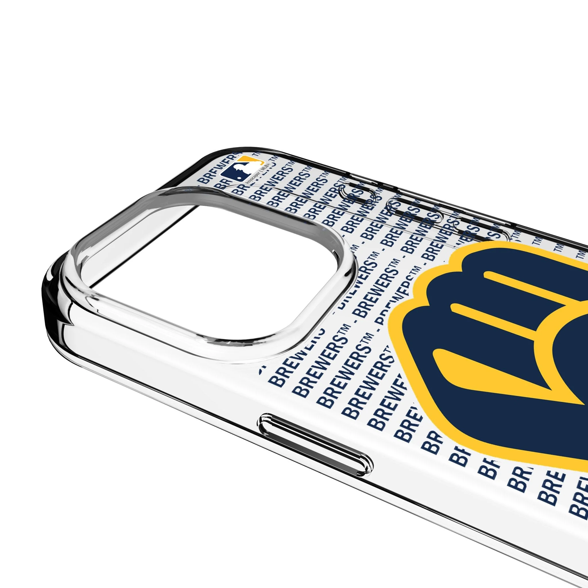 Milwaukee Brewers Text Backdrop Clear Phone Case for Apple iPhone - Image 3