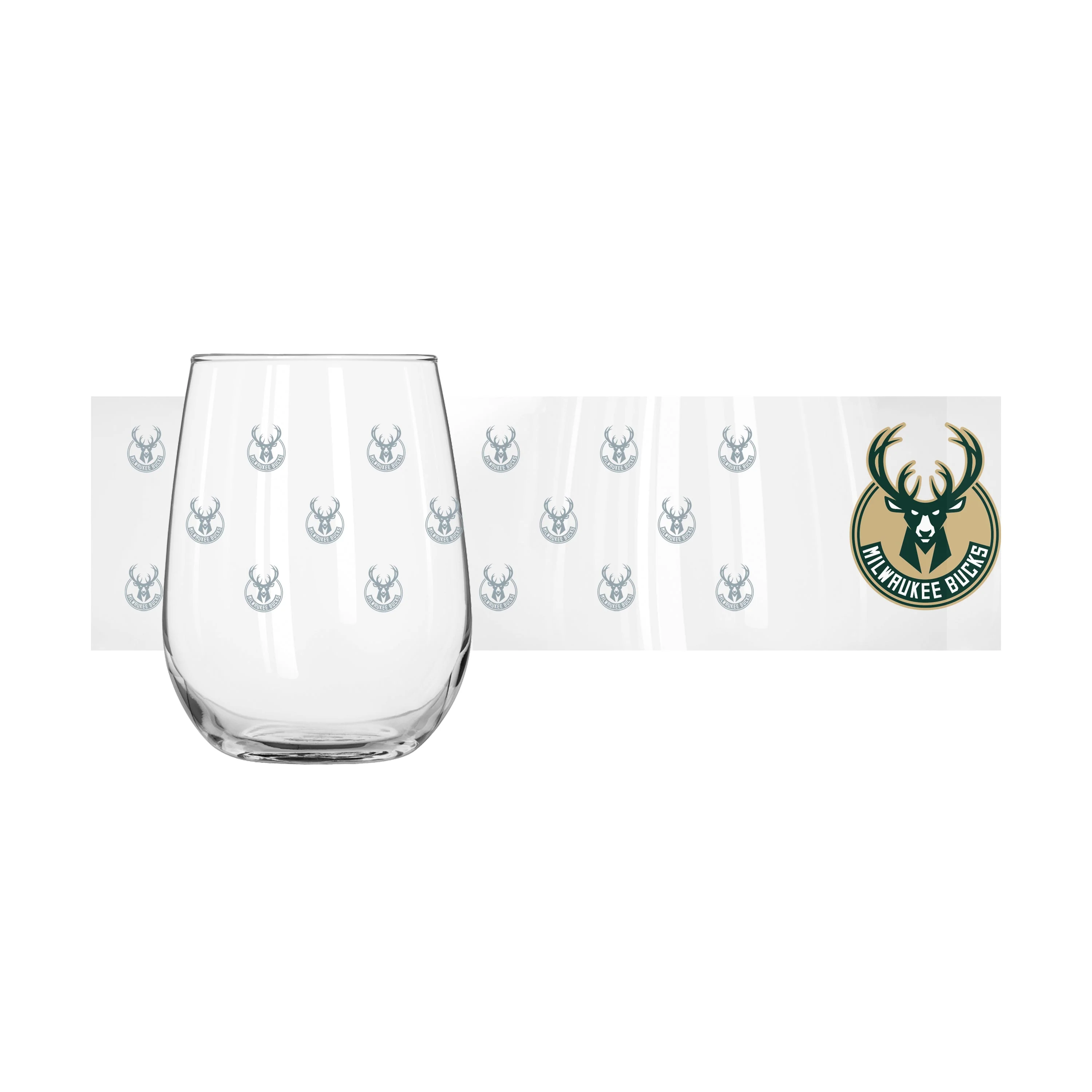 Milwaukee Bucks 16oz Satin Etch Curved Beverage Glass - Image 2