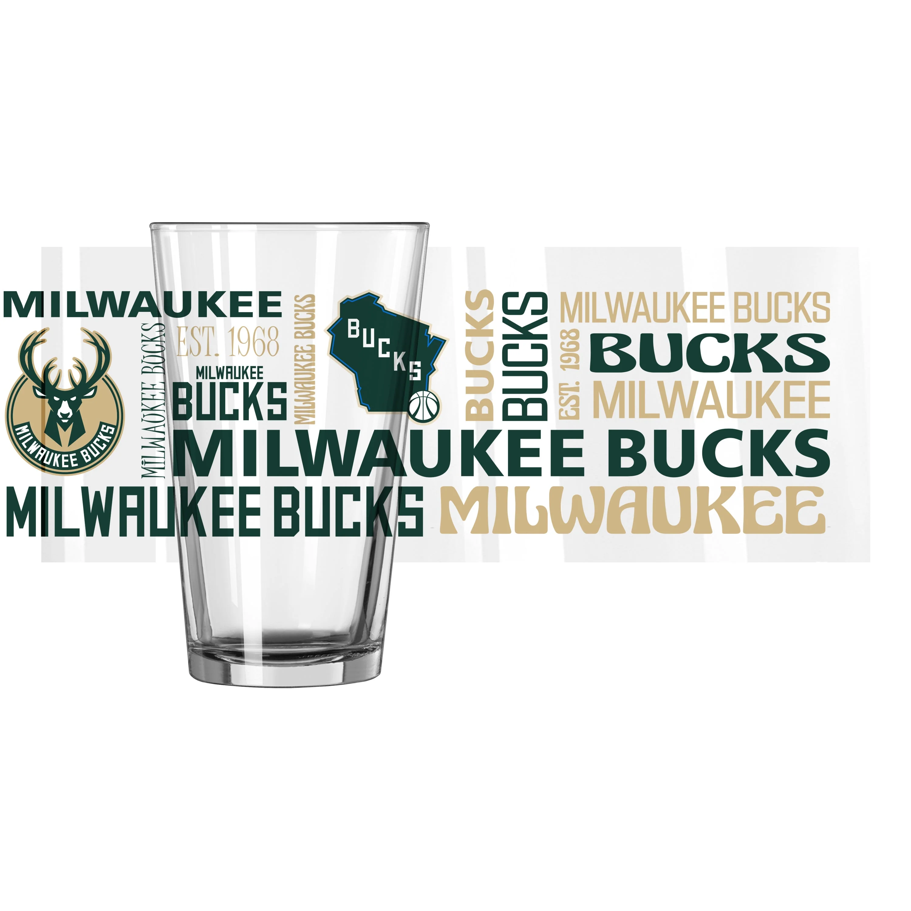 Milwaukee Bucks 16oz Spirit Pint Glass - Image 2