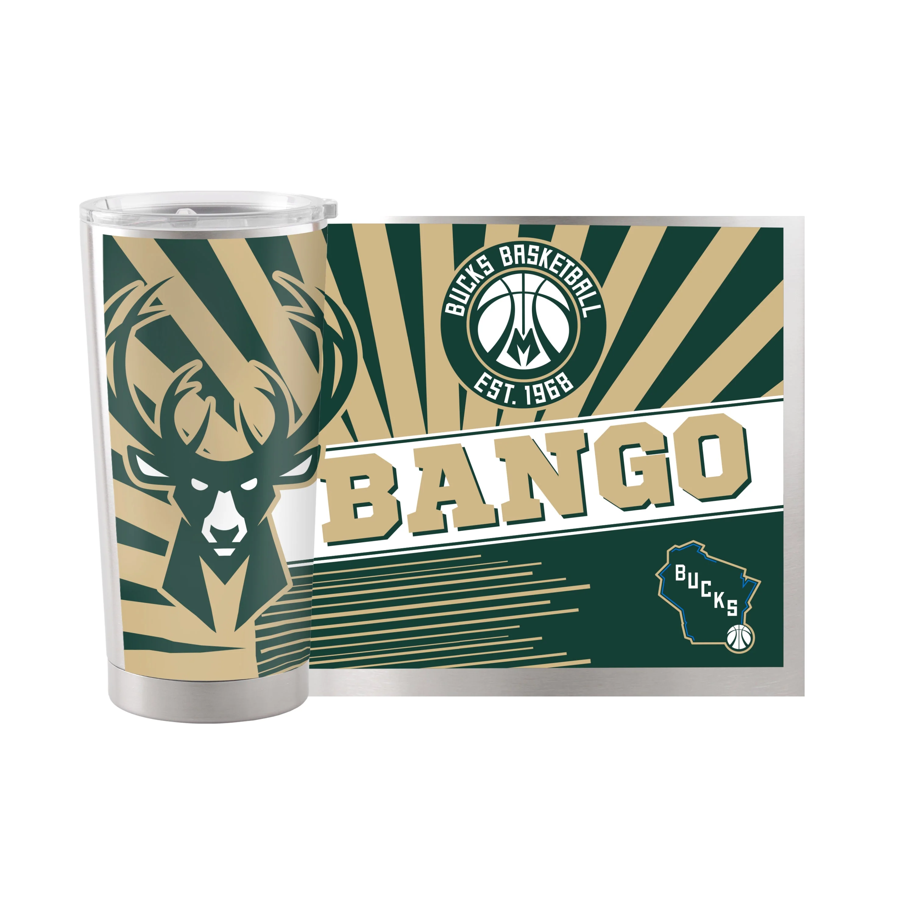 Milwaukee Bucks 20oz Mascot Stainless Steel Tumbler - Image 2