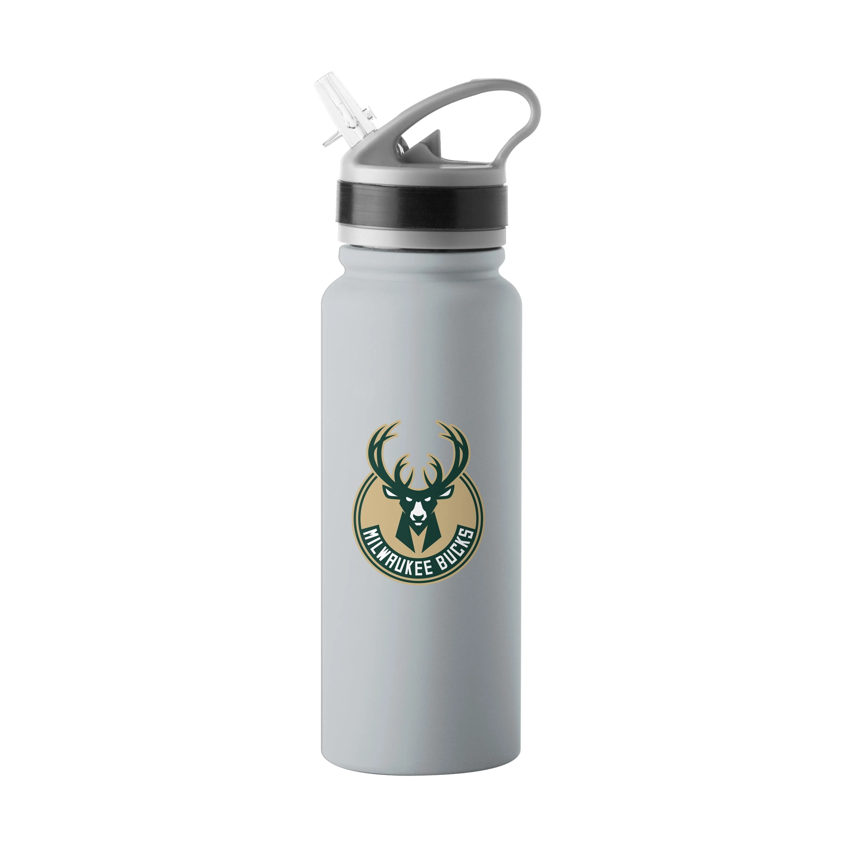 Milwaukee Bucks 25oz Gray Logo SingleWall FlipTop Bottle