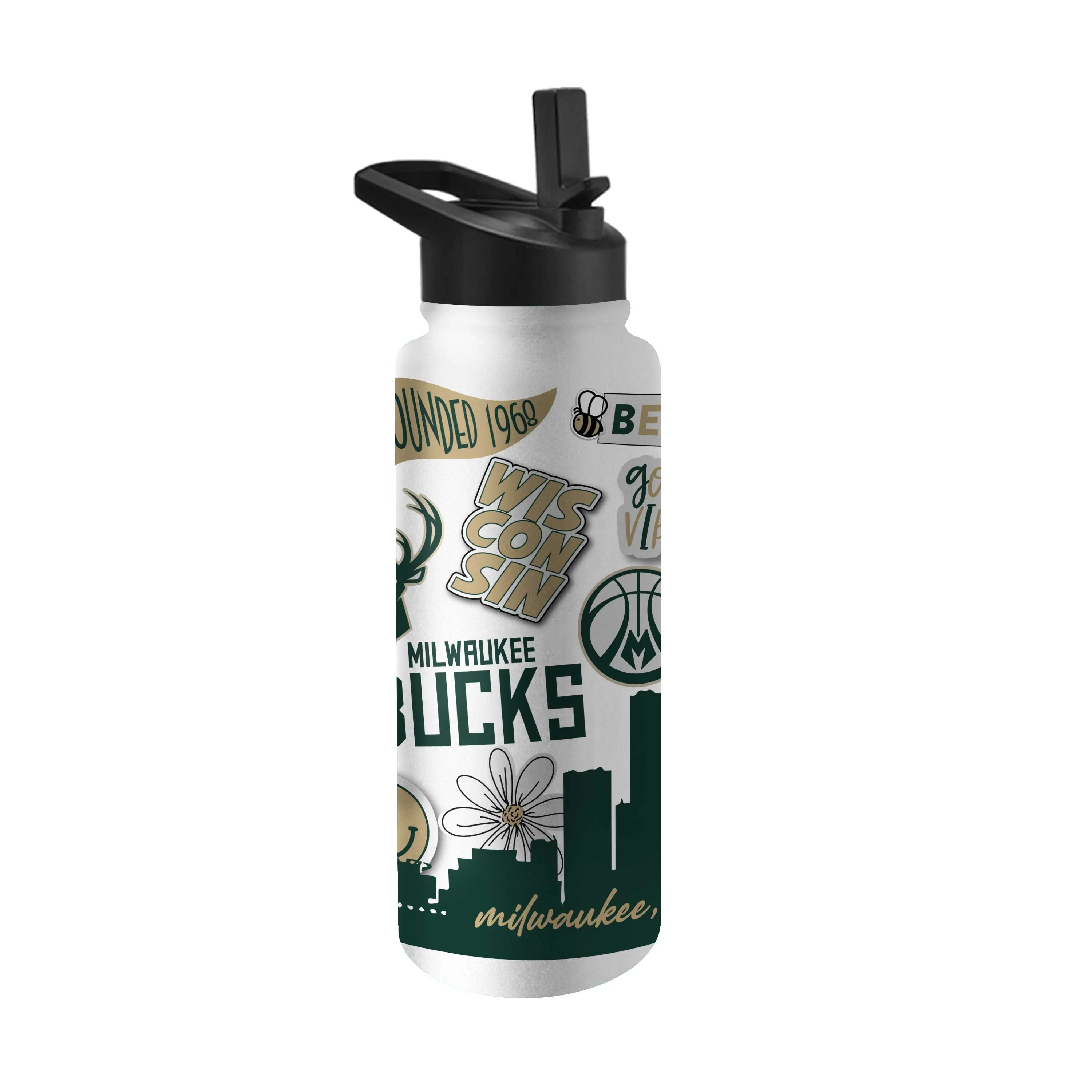 Milwaukee Bucks 34oz Native Quencher Bottle - Image 2