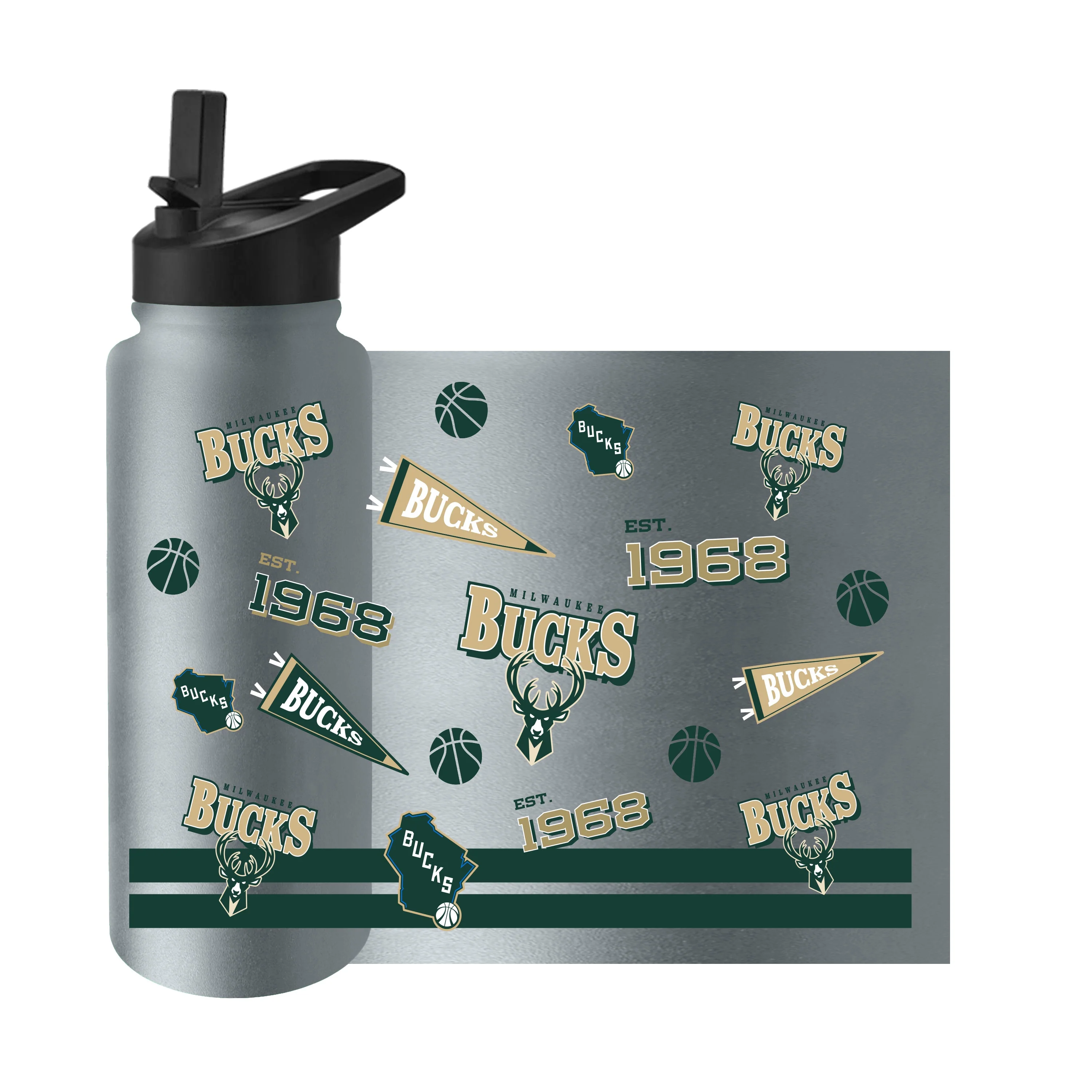 Milwaukee Bucks 34oz Native Quencher Bottle - Image 3