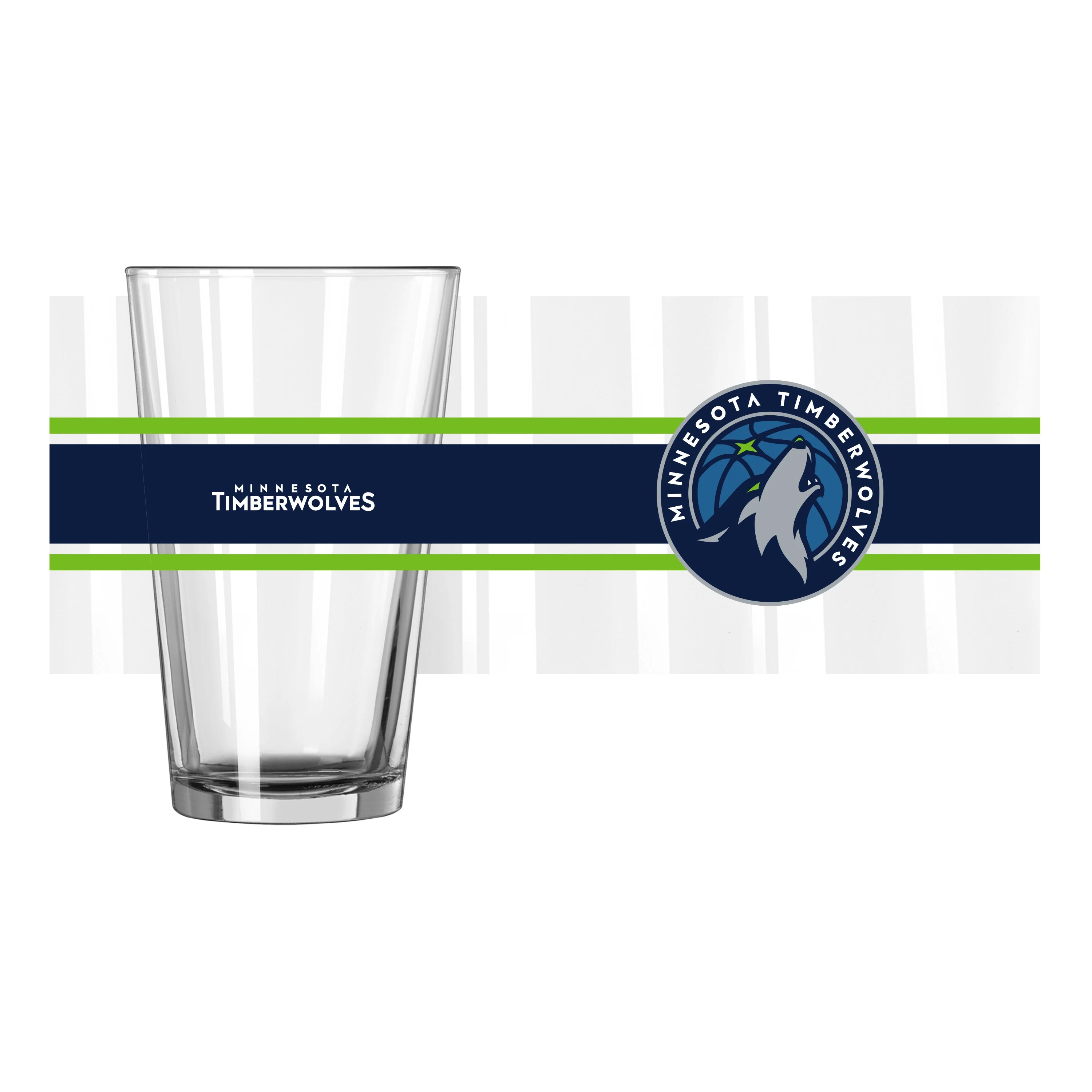 Minnesota Timberwolves 16oz Stripe Pint Glass - Image 2