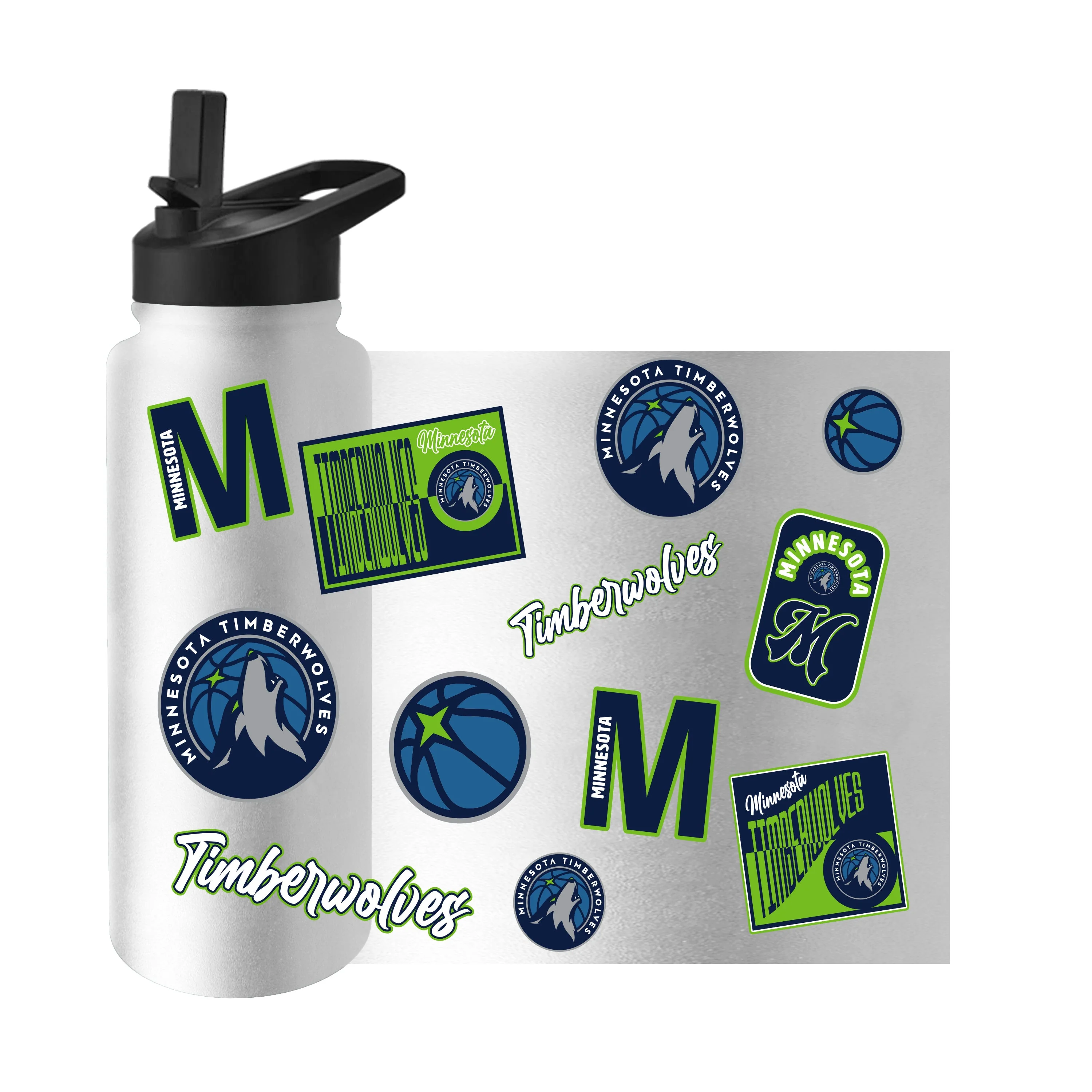 Minnesota Timberwolves 34oz White Dreamweave Quencher Bottle - Image 3