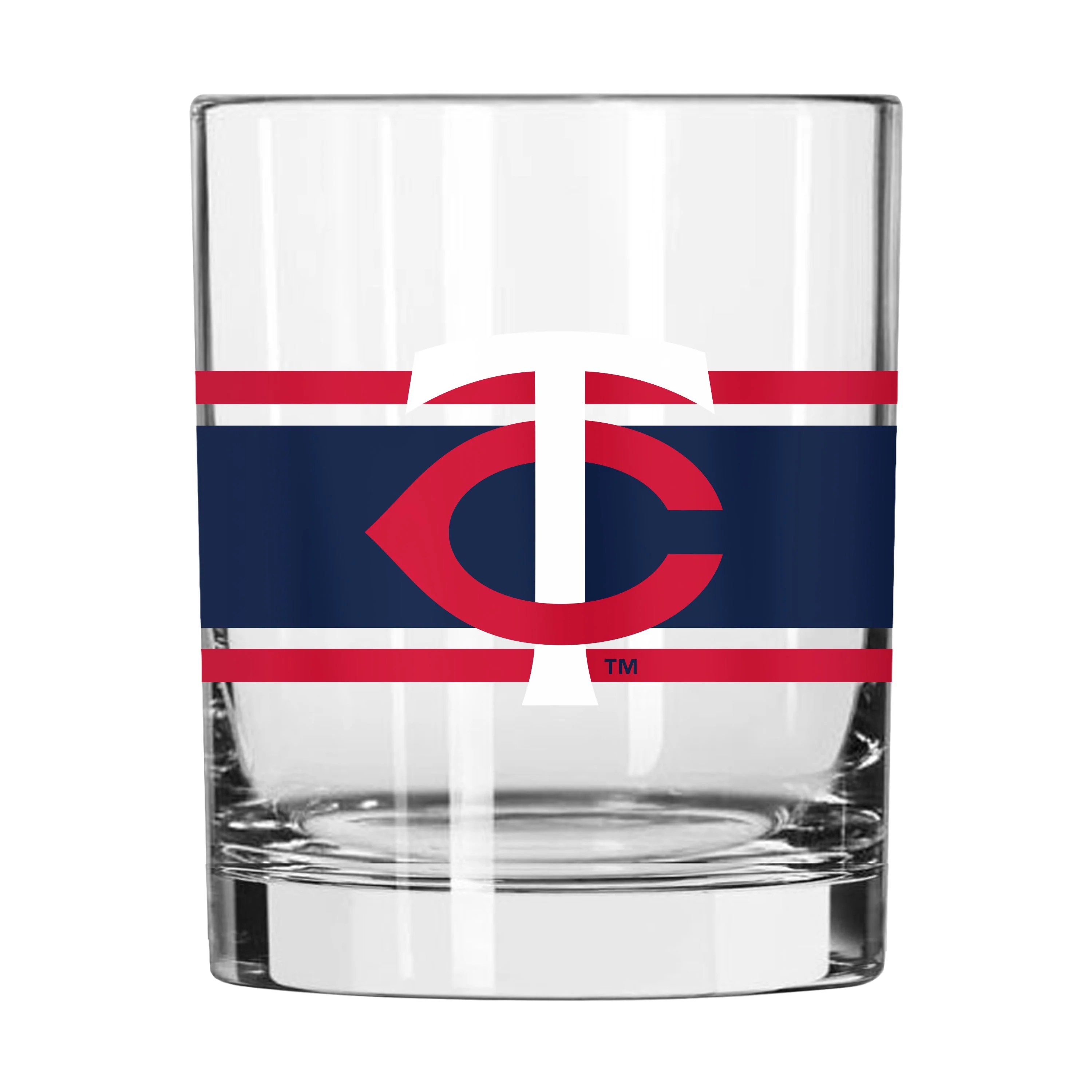 Minnesota Twins 14oz Stripe Rocks Glass
