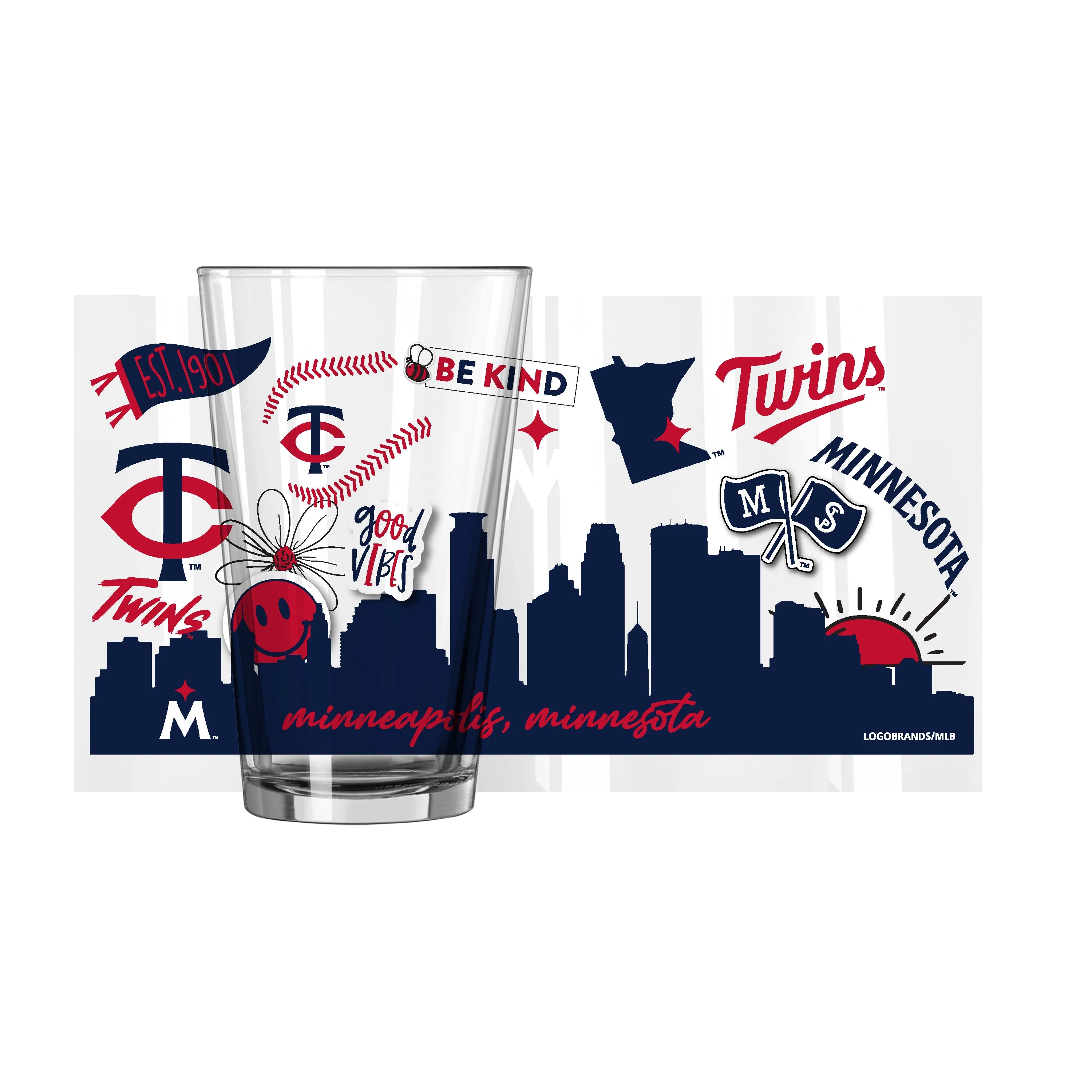Minnesota Twins 16oz Native Pint Glass - Image 2