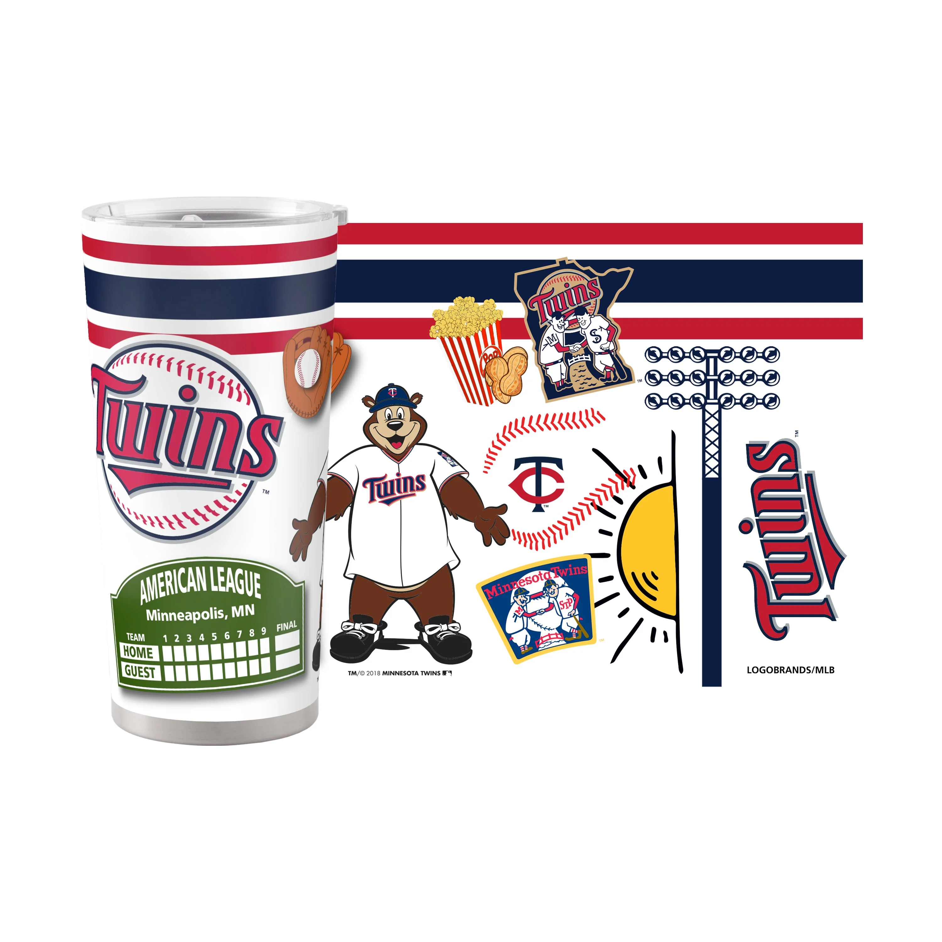Minnesota Twins 20oz Native Stainless Steel Tumbler - Image 2