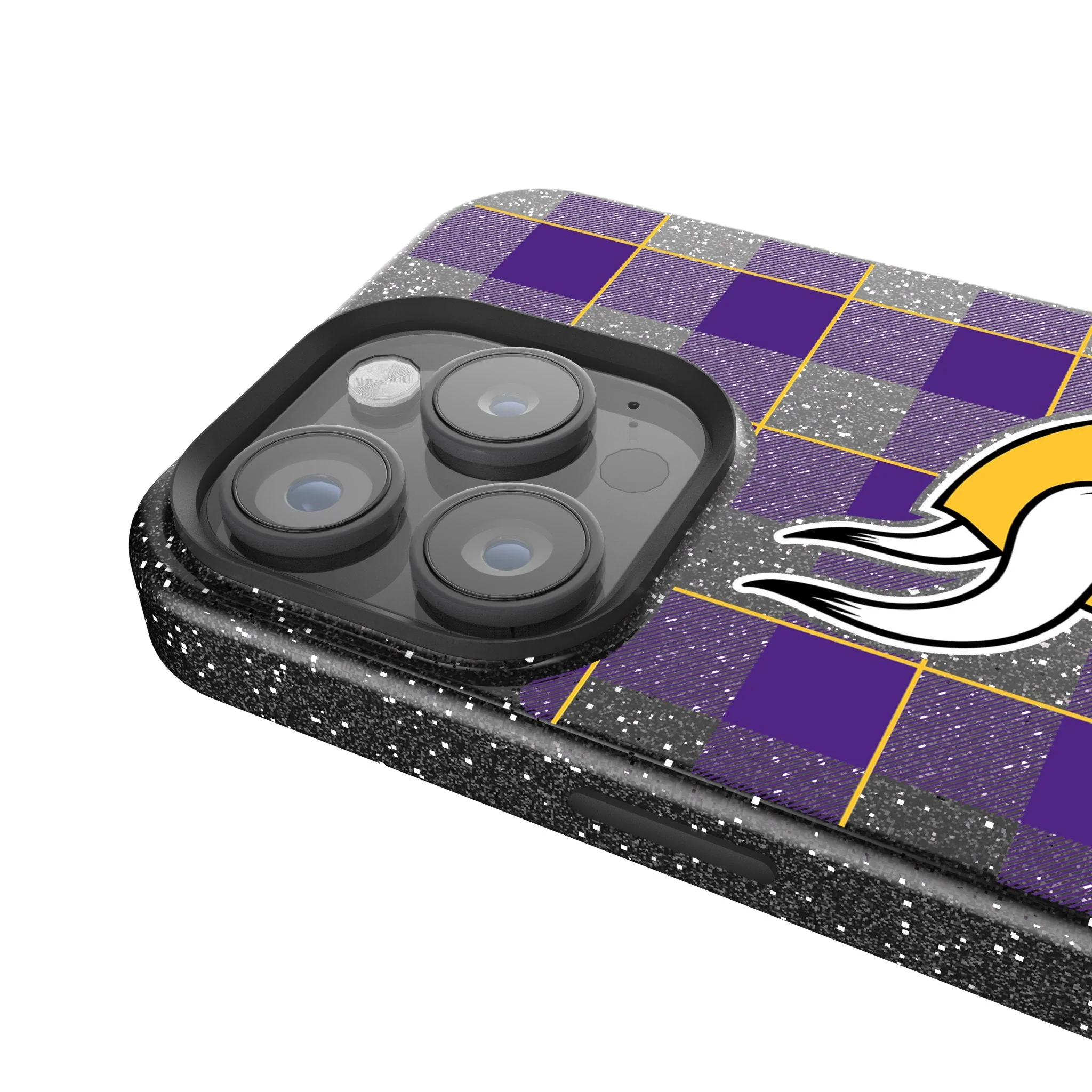 Minnesota Vikings Plaid Bling Phone Case - Image 4