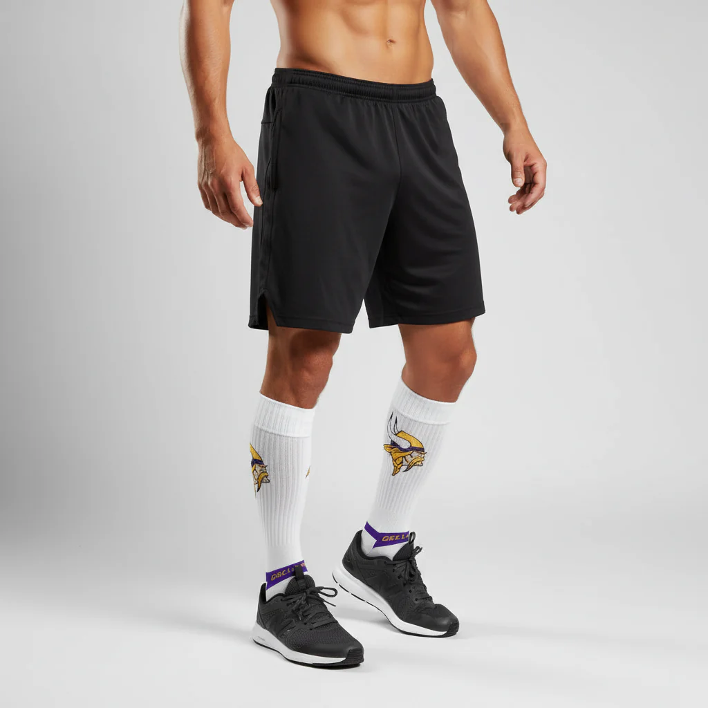 Minnesota Vikings Premium Knit Crew Primary Logo White Socks - Image 2