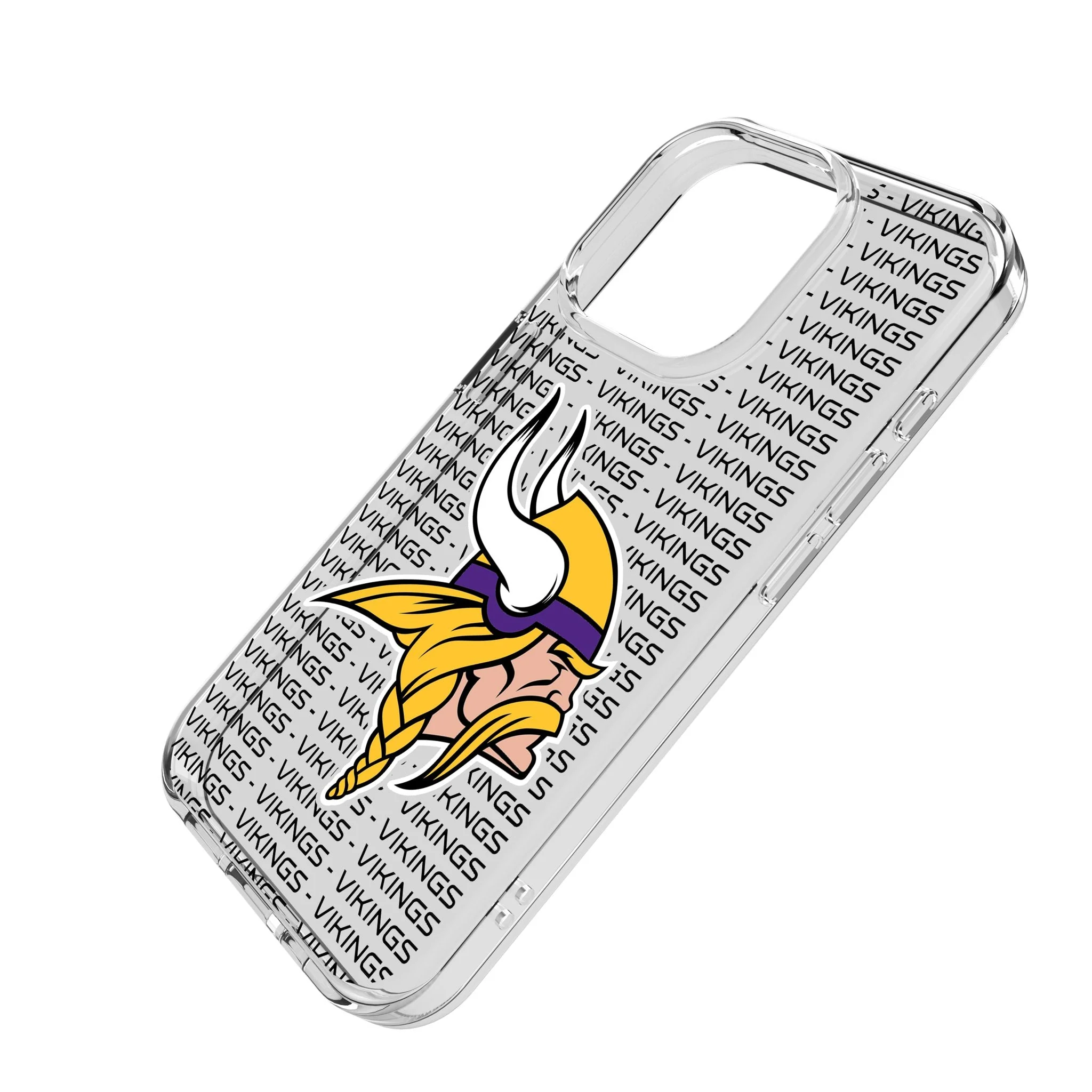 Minnesota Vikings Text Backdrop Clear Phone Case for Apple iPhone - Image 2
