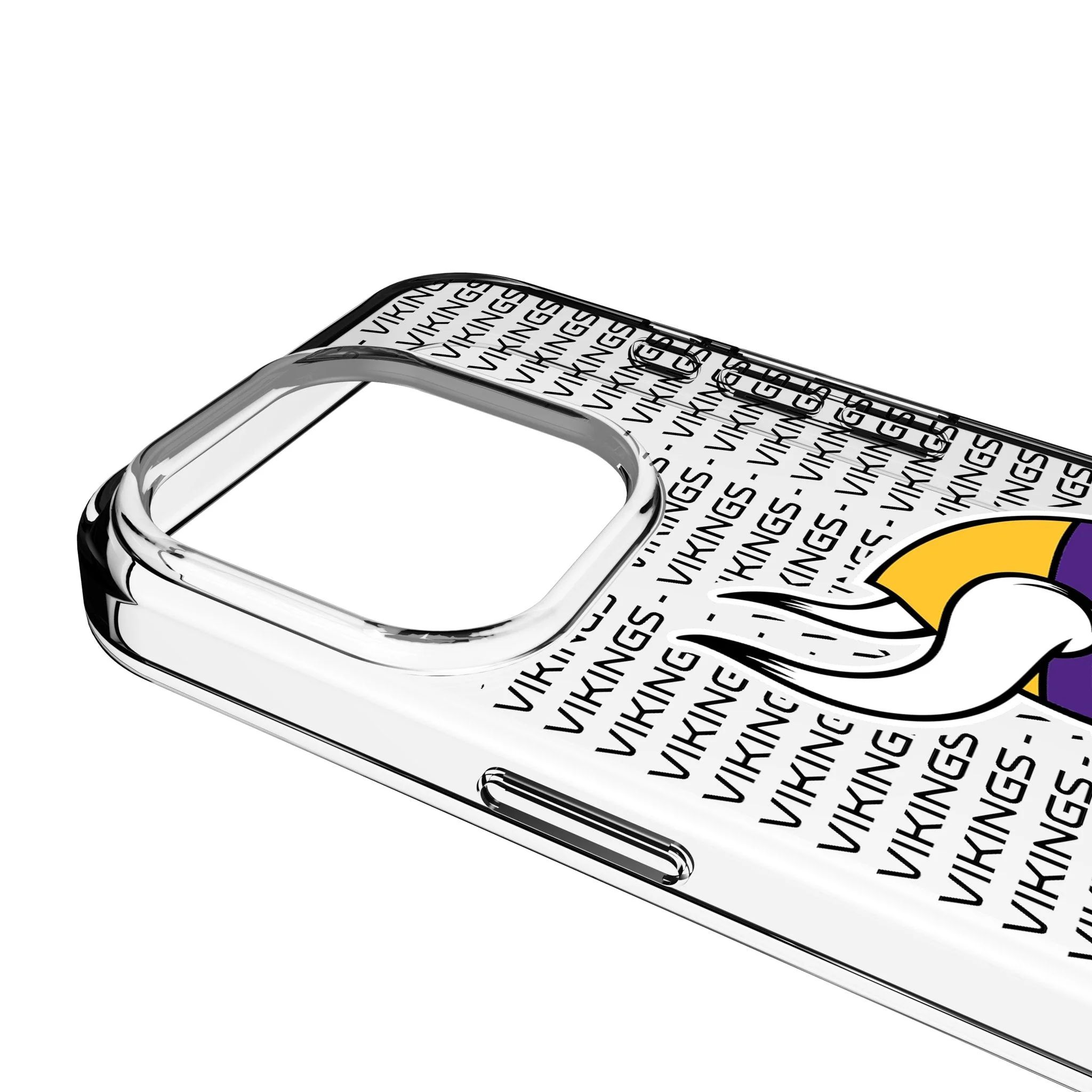 Minnesota Vikings Text Backdrop Clear Phone Case for Apple iPhone - Image 3