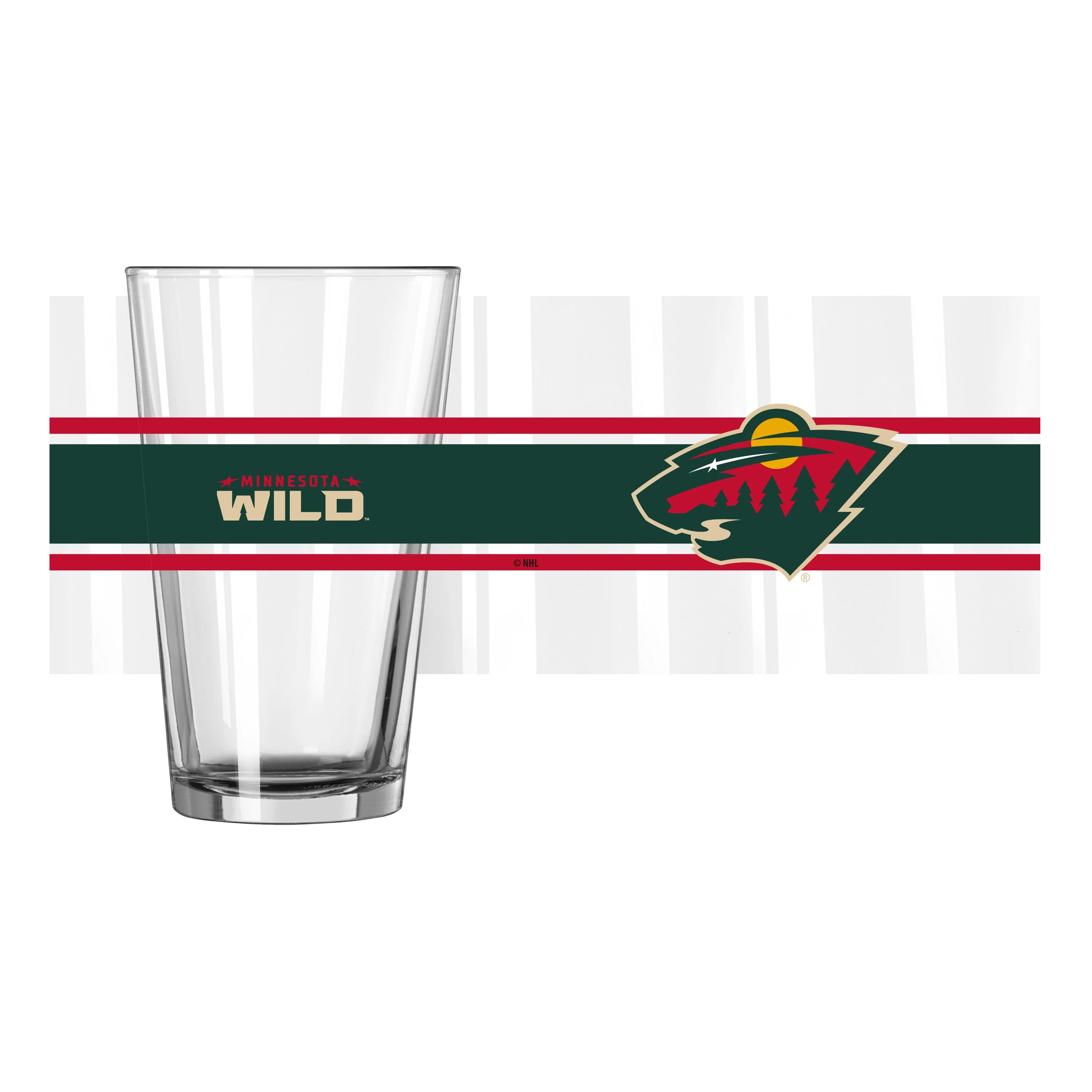 Minnesota Wild 16oz Stripe Pint Glass - Image 2