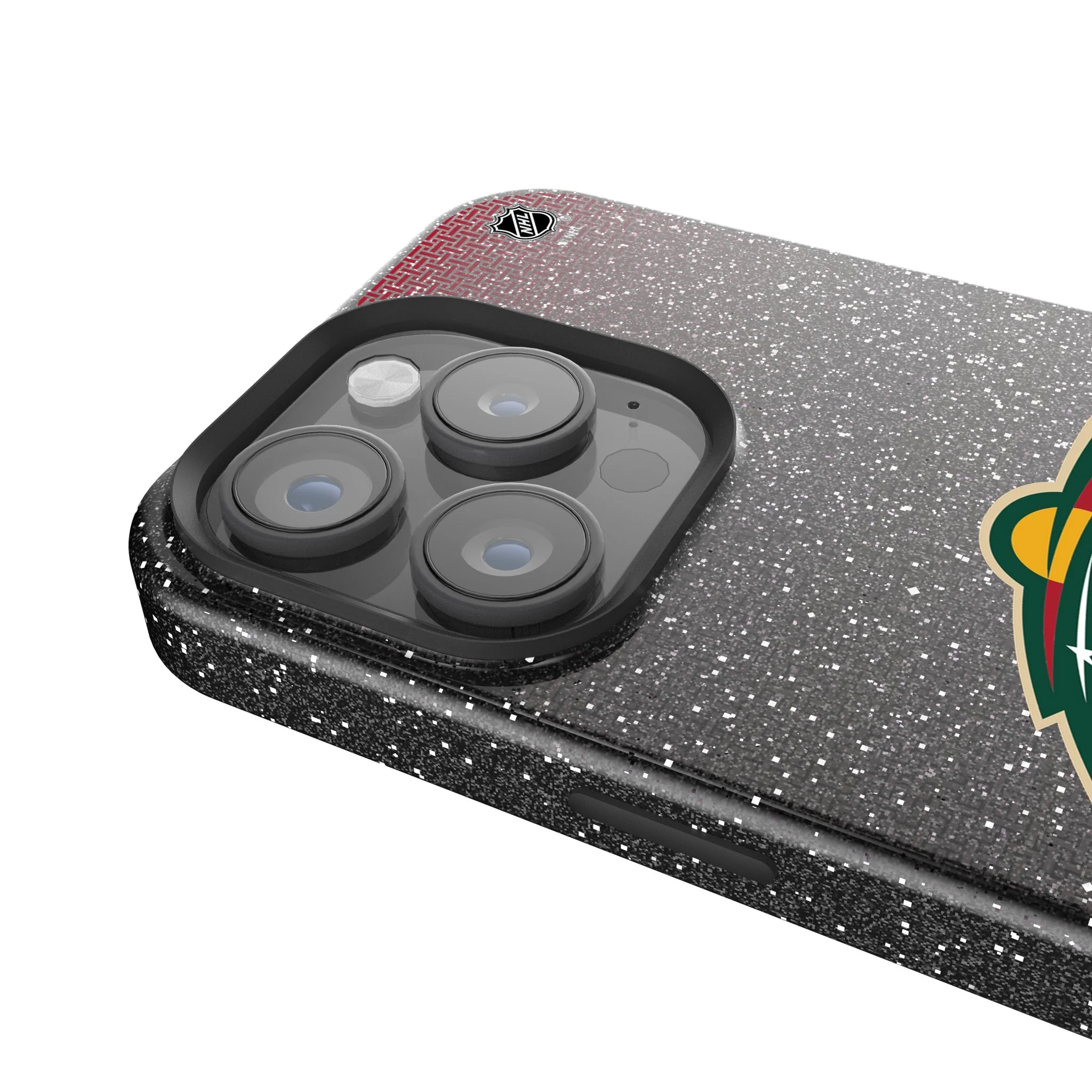Minnesota Wild Linen Bling Phone Case for Apple iPhone - Image 4