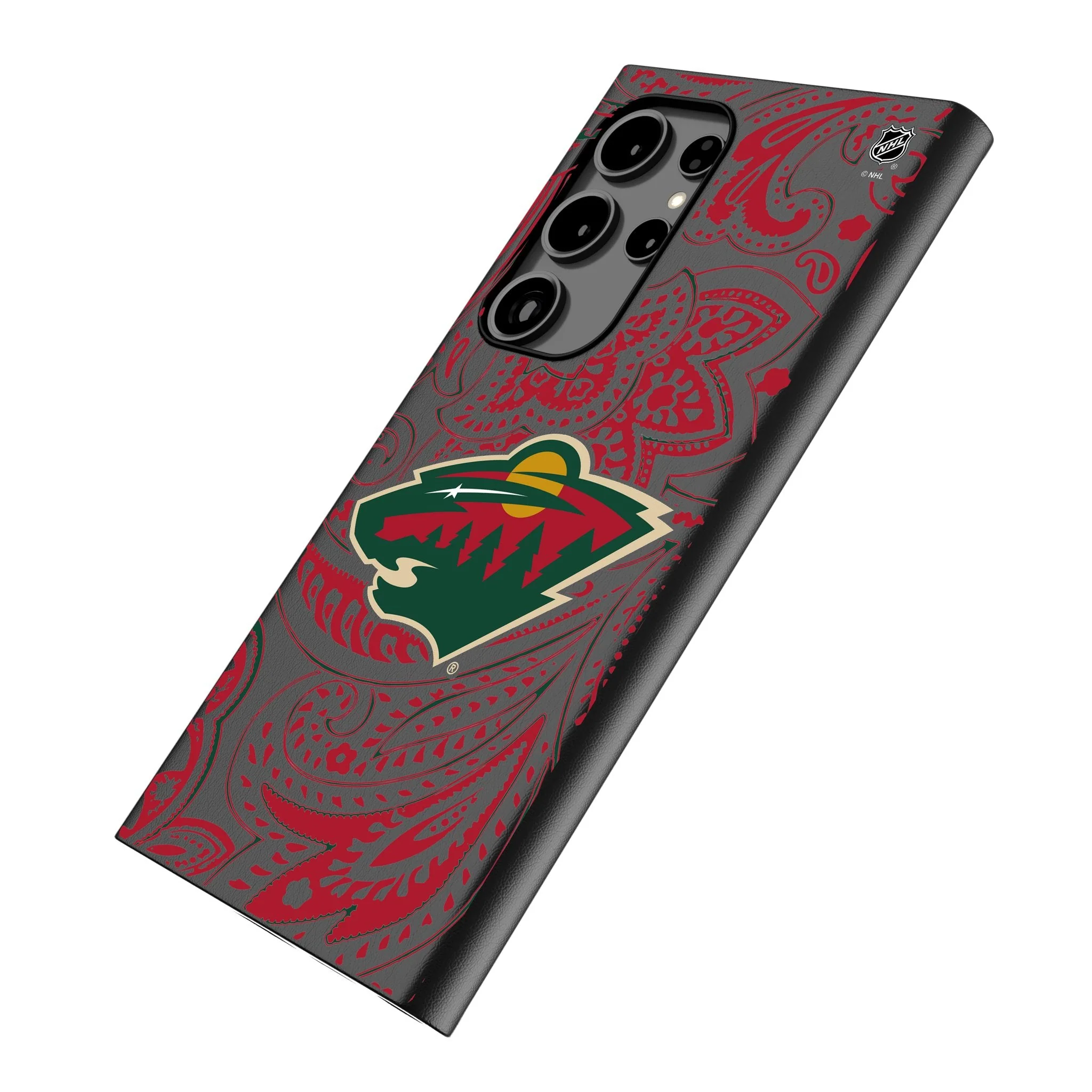 Minnesota Wild Paisley MagSafe Compatible Phone Case for Samsung Galaxy - Image 2