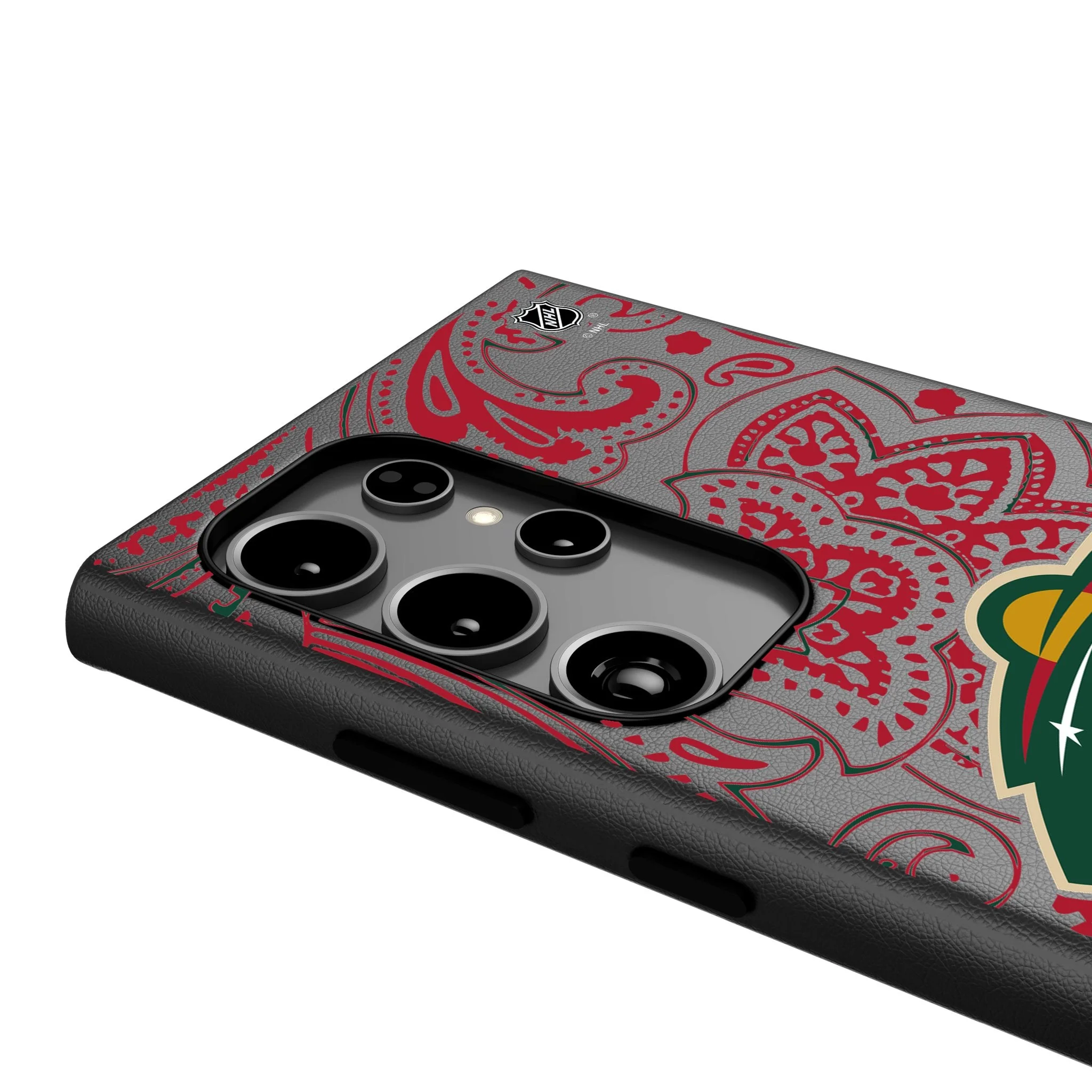 Minnesota Wild Paisley MagSafe Compatible Phone Case for Samsung Galaxy - Image 4