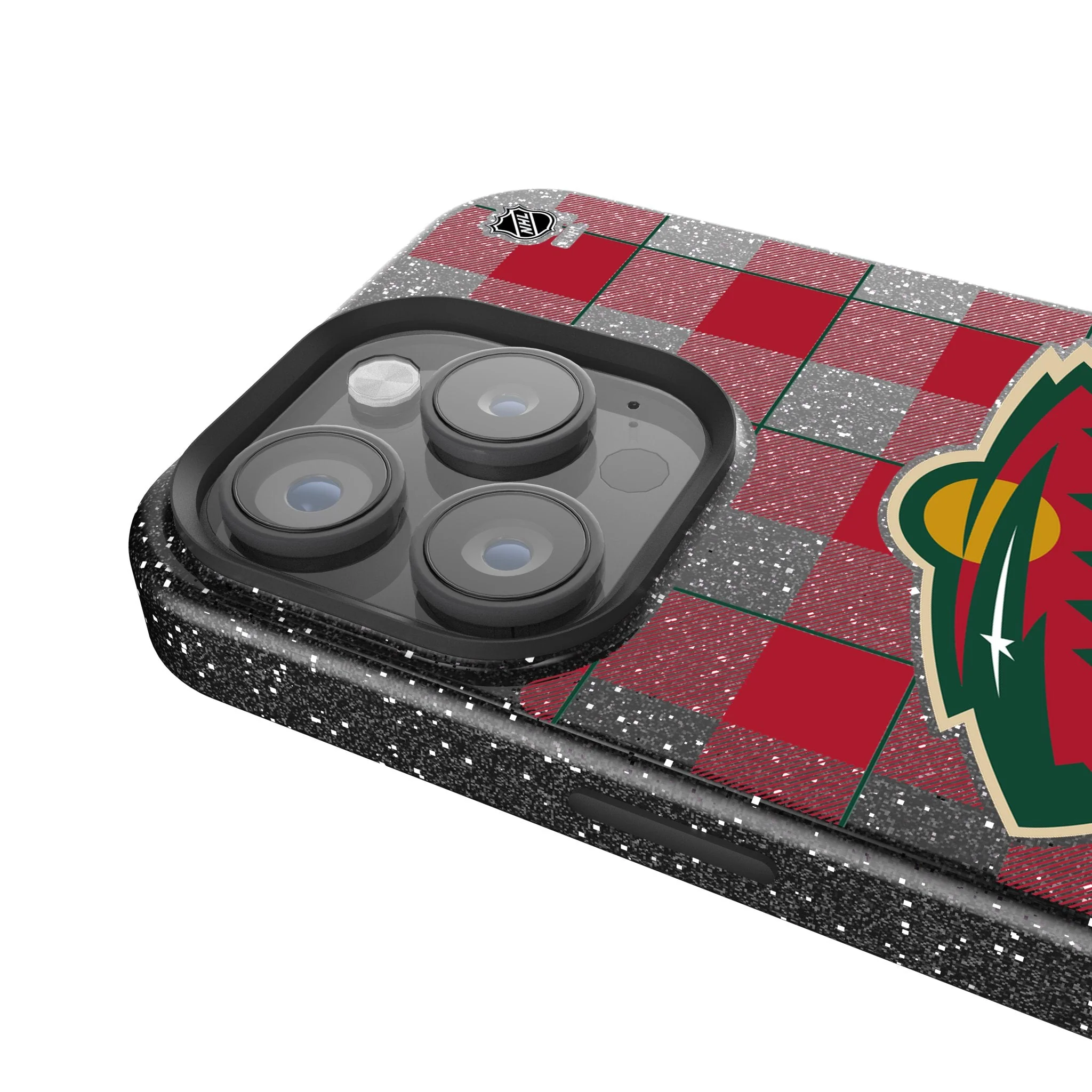Minnesota Wild Plaid Bling Phone Case - Image 4