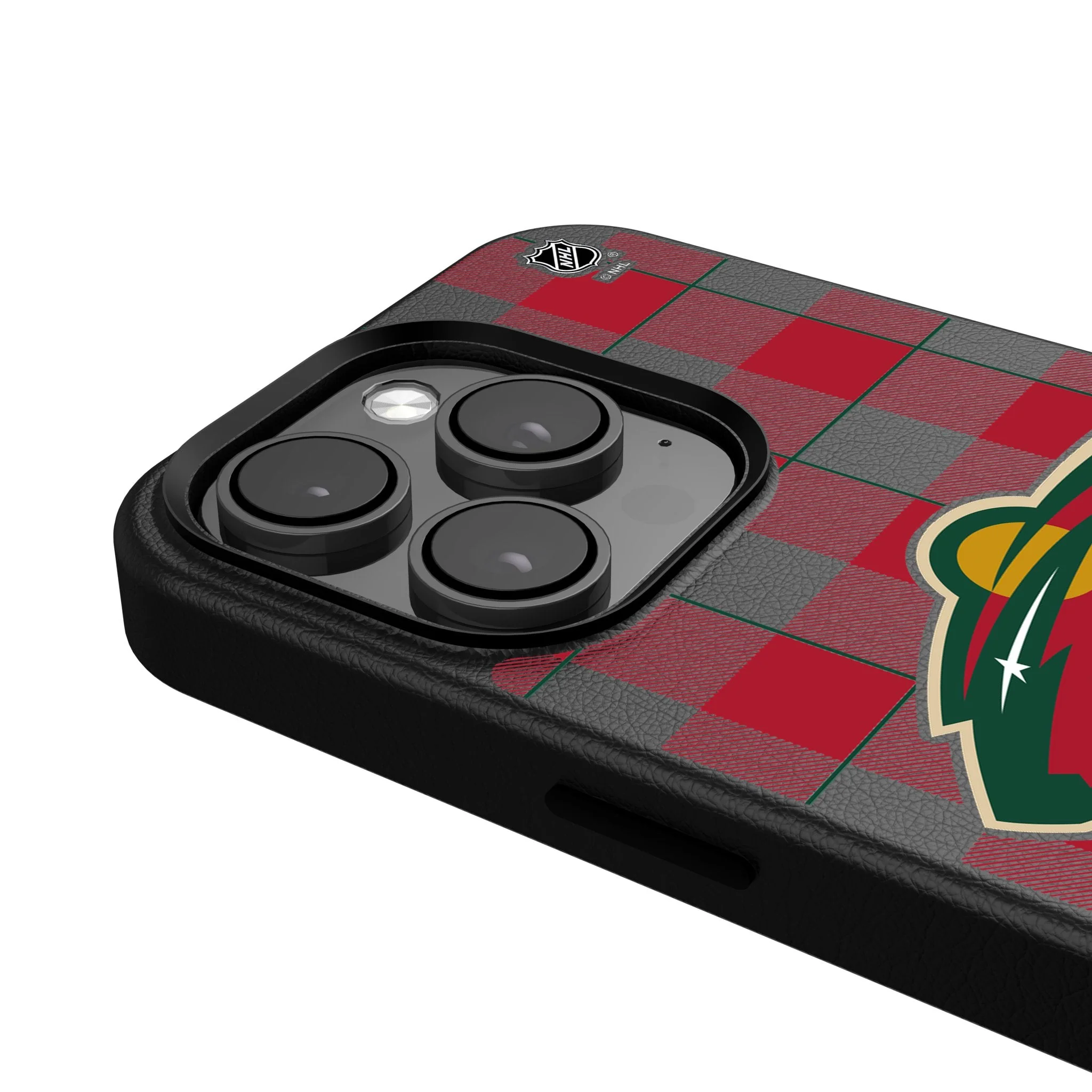 Minnesota Wild Plaid MagSafe Compatible Phone Case for Apple iPhone - Image 4