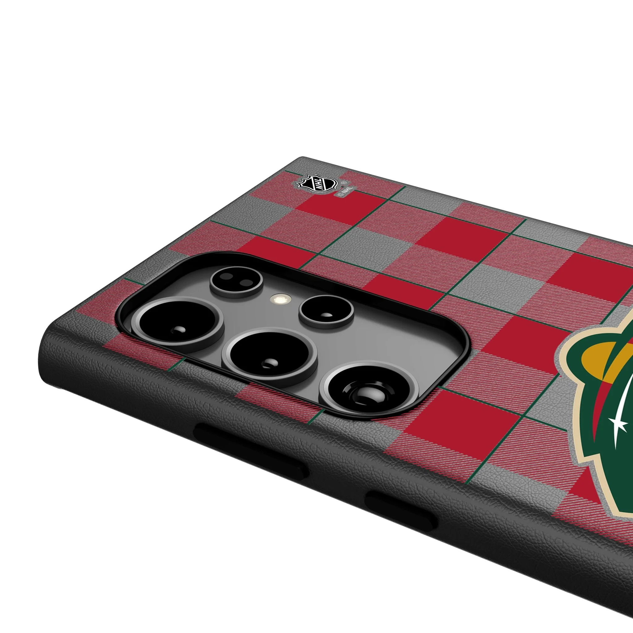 Minnesota Wild Plaid MagSafe Compatible Phone Case for Samsung Galaxy - Image 4