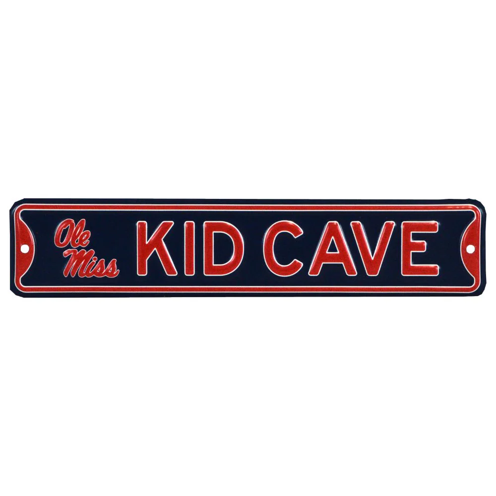 Mississippi Rebels - KID CAVE -Steel Embossed NCAA Mini Street Sign
