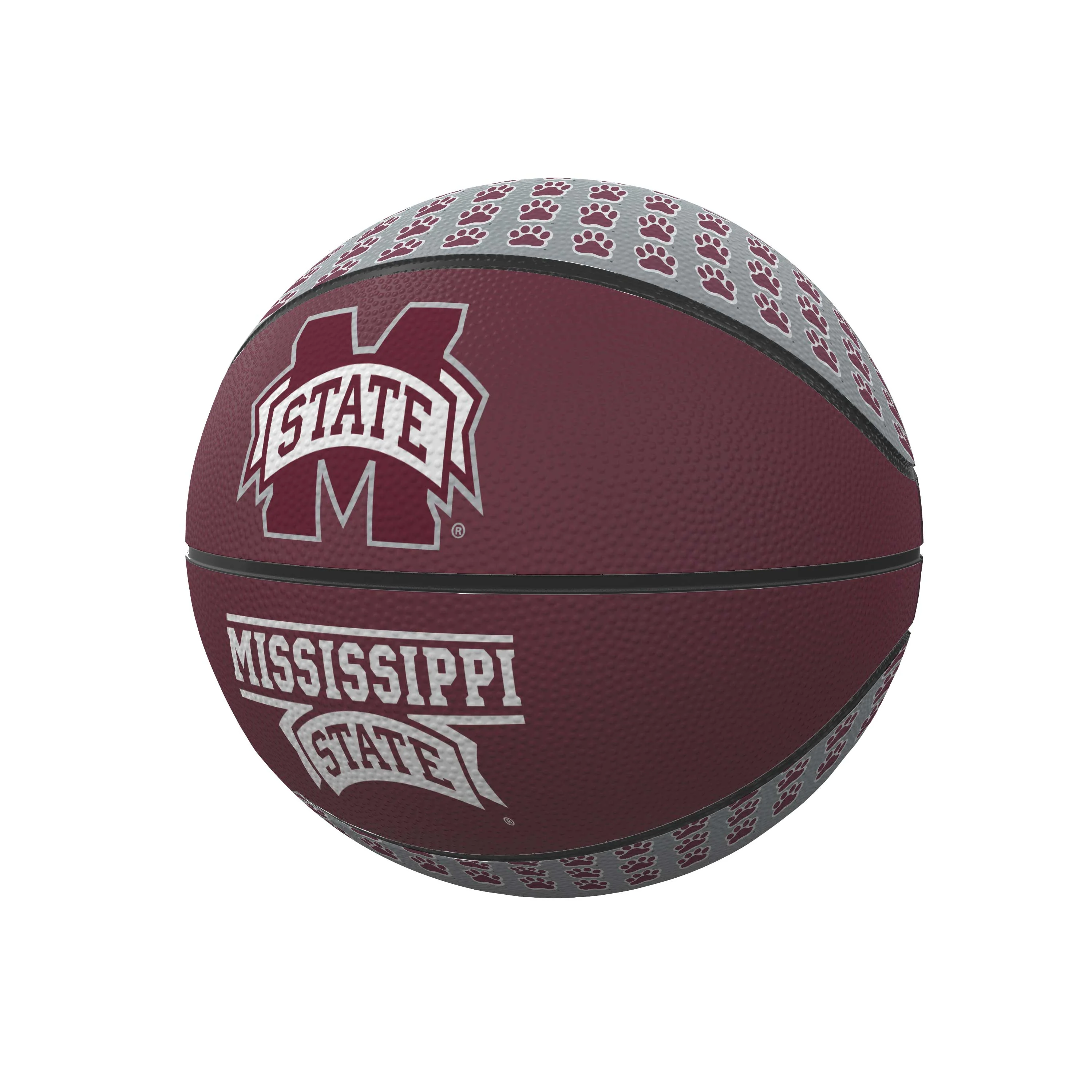 Mississippi State Repeating Logo Mini-Size Rubber Basketball